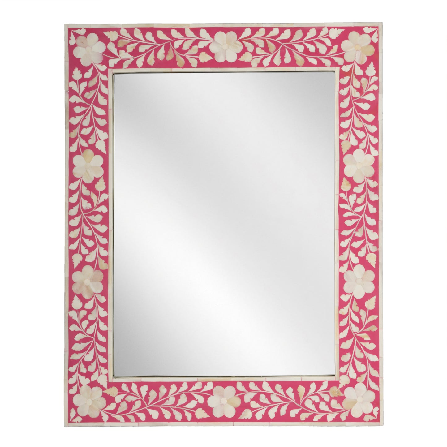 Butler Specialty Company Vivienne 24 in. W x 30 in. H Rectangular Bone Inlay Wall Mirror, Pink