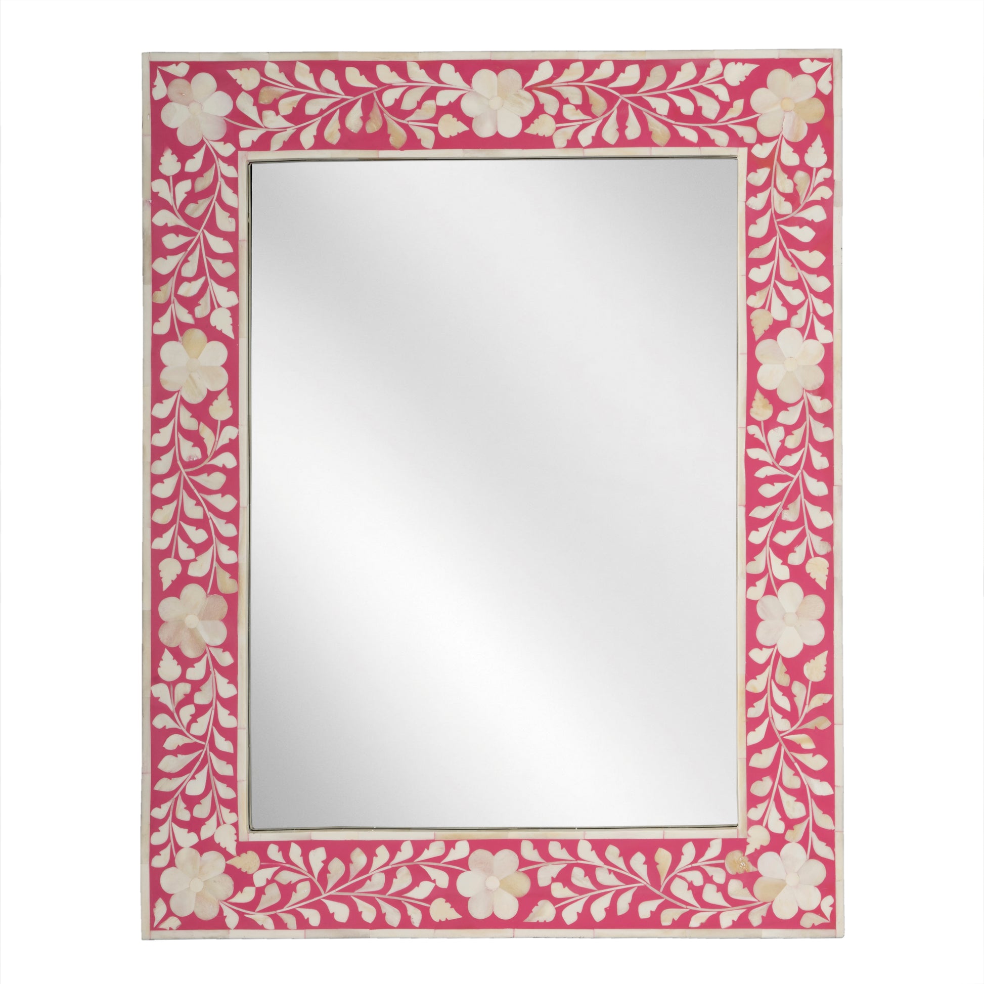 Butler Specialty Company Vivienne 24 in. W x 30 in. H Rectangular Bone Inlay Wall Mirror, Pink
