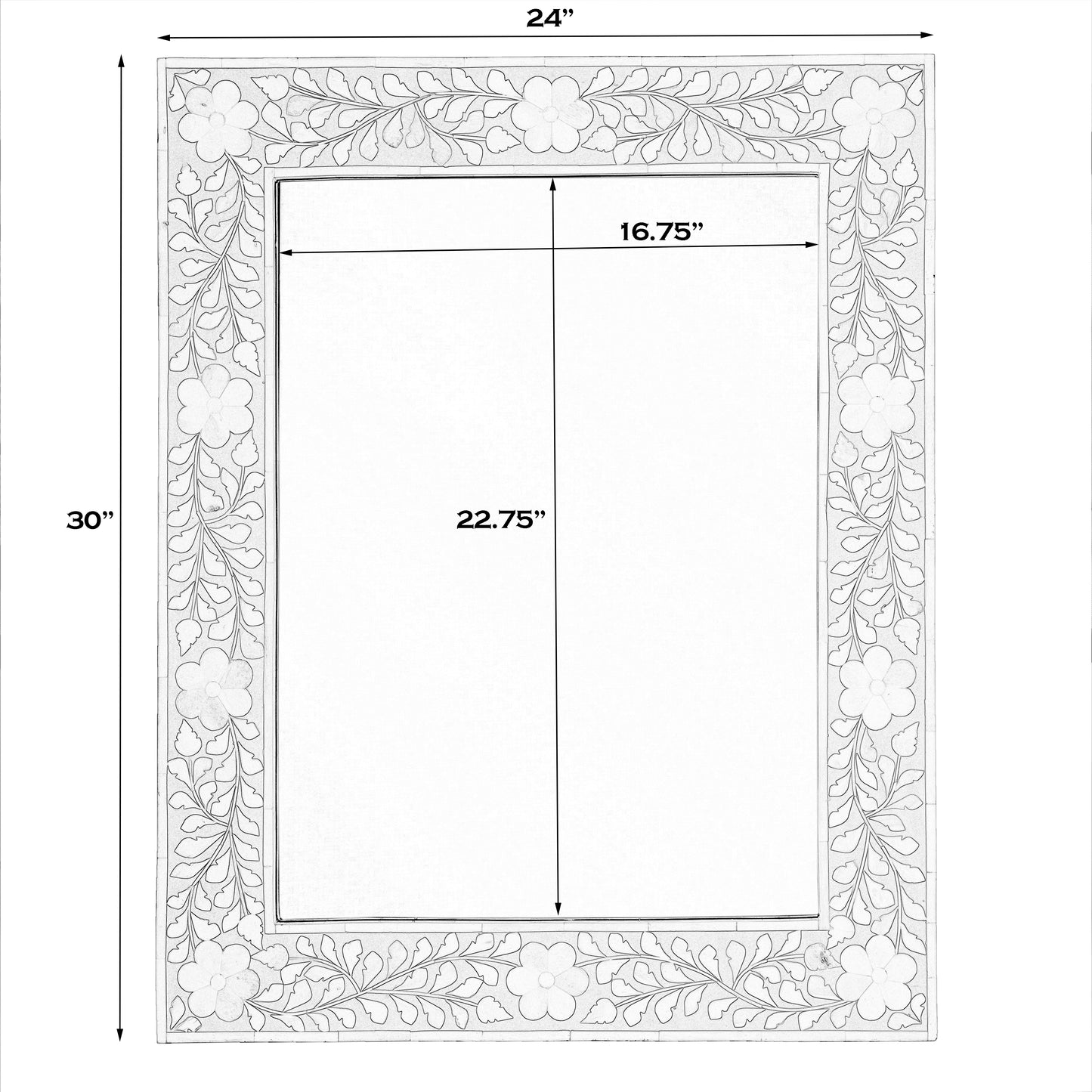 Vivienne Pink Bone Inlay Wall Mirrored in Pink  3221070