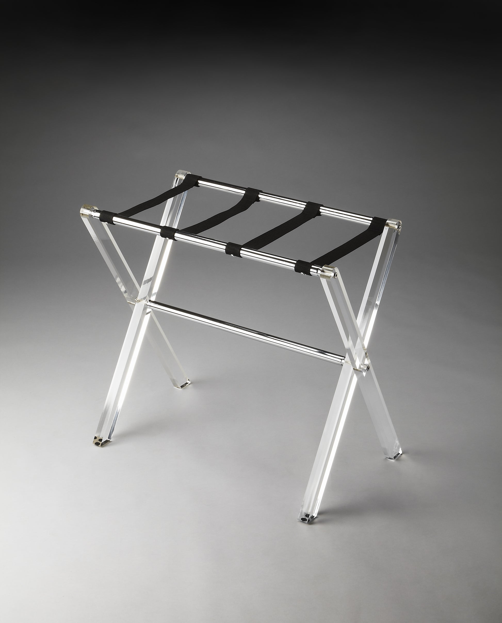 Butler Specialty Company Crystal 24 in. W Rectangular Clear Acrylic Folding Luggage Rack, Clear