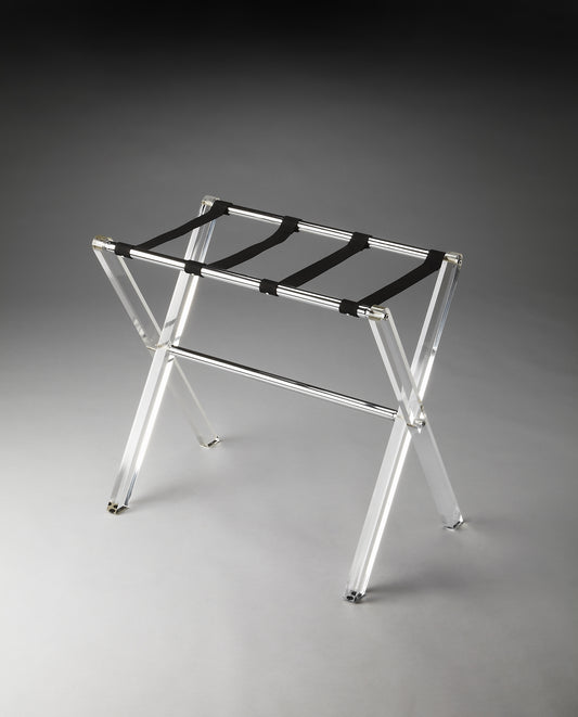 Butler Specialty Company Crystal 24 in. W Rectangular Clear Acrylic Folding Luggage Rack, Clear