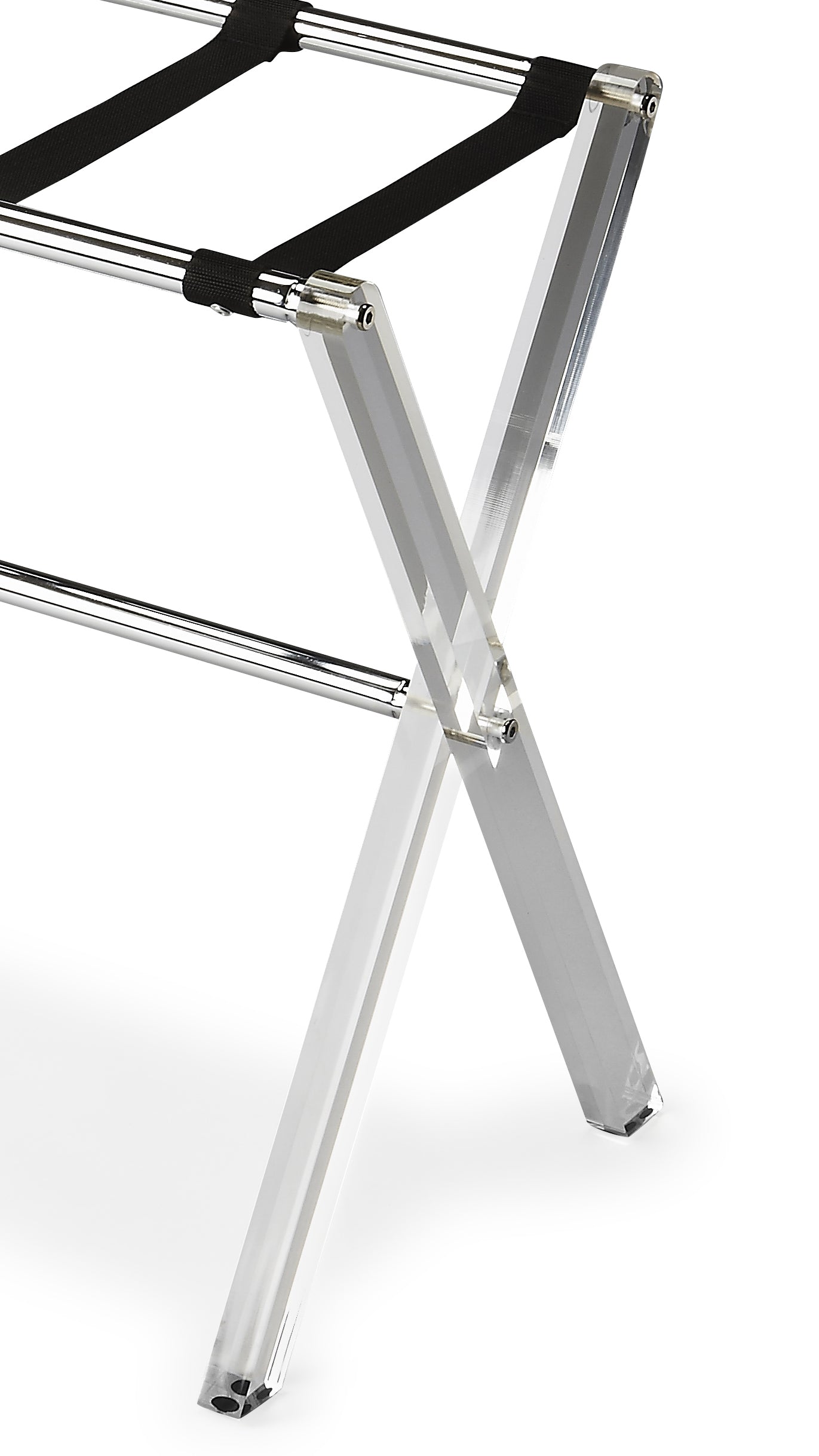 Butler Specialty Company Crystal 24 in. W Rectangular Clear Acrylic Folding Luggage Rack, Clear