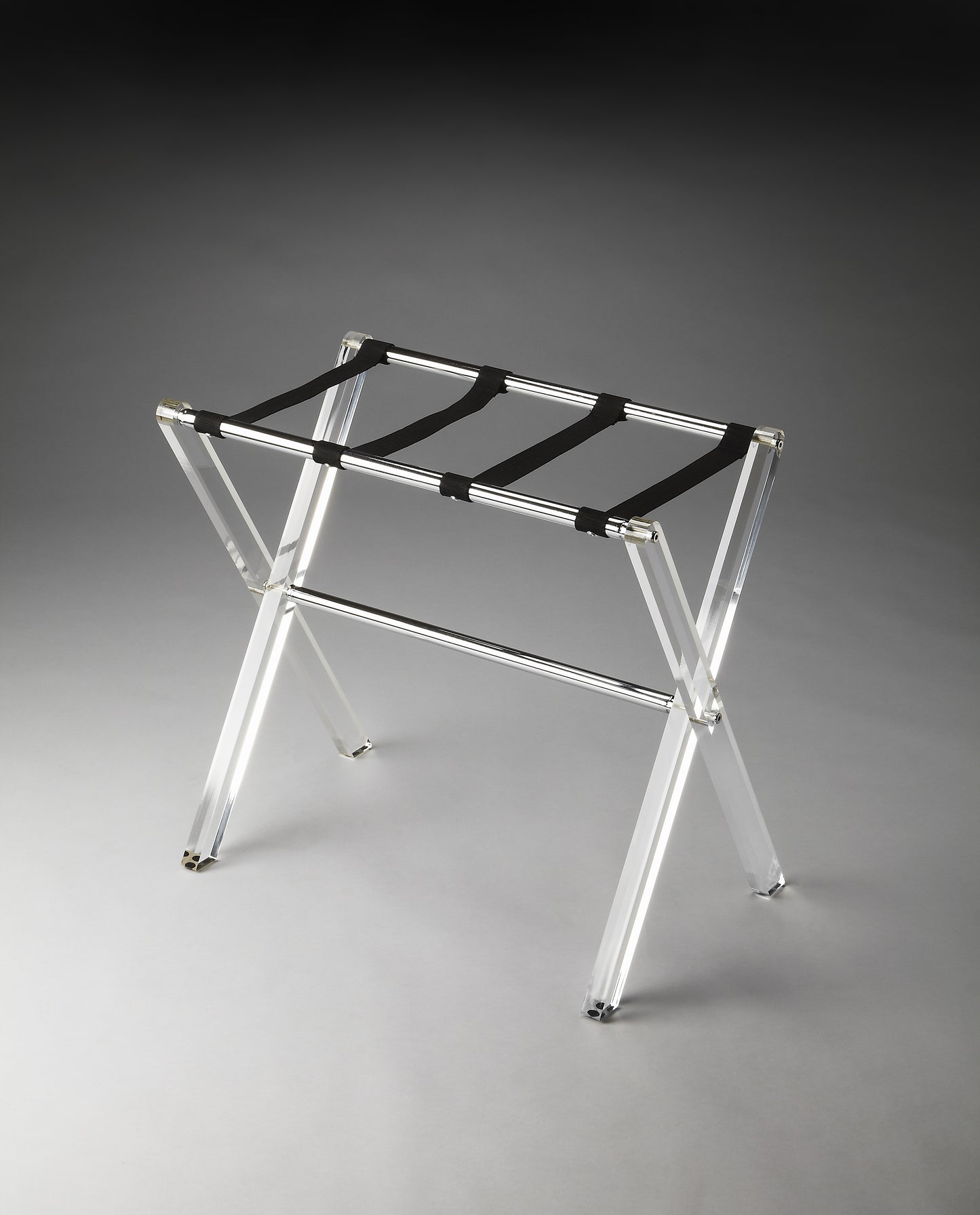 Butler Specialty Company Crystal 24 in. W Rectangular Clear Acrylic Folding Luggage Rack, Clear
