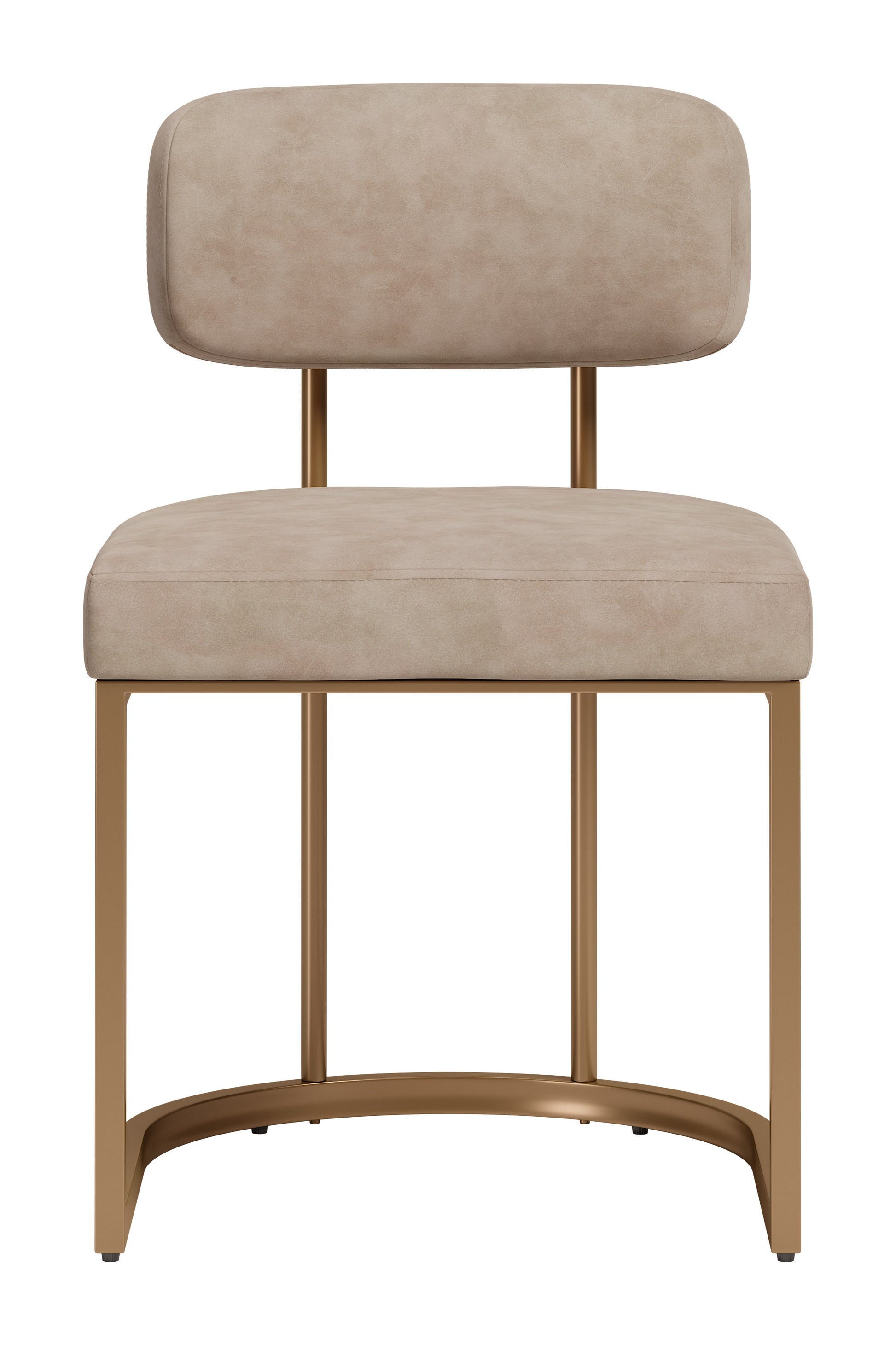 Velar Dining Chair (Set of 2) Beige & Bronze - 3