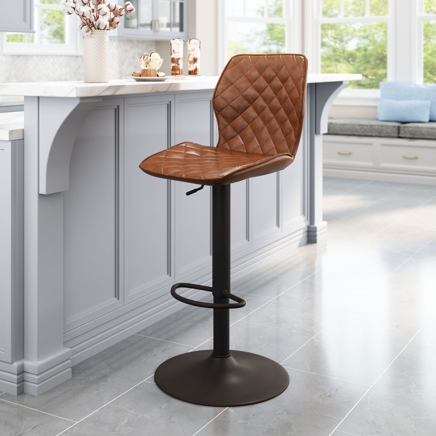 Seth Barstool Vintage Brown & Dark Bronze
