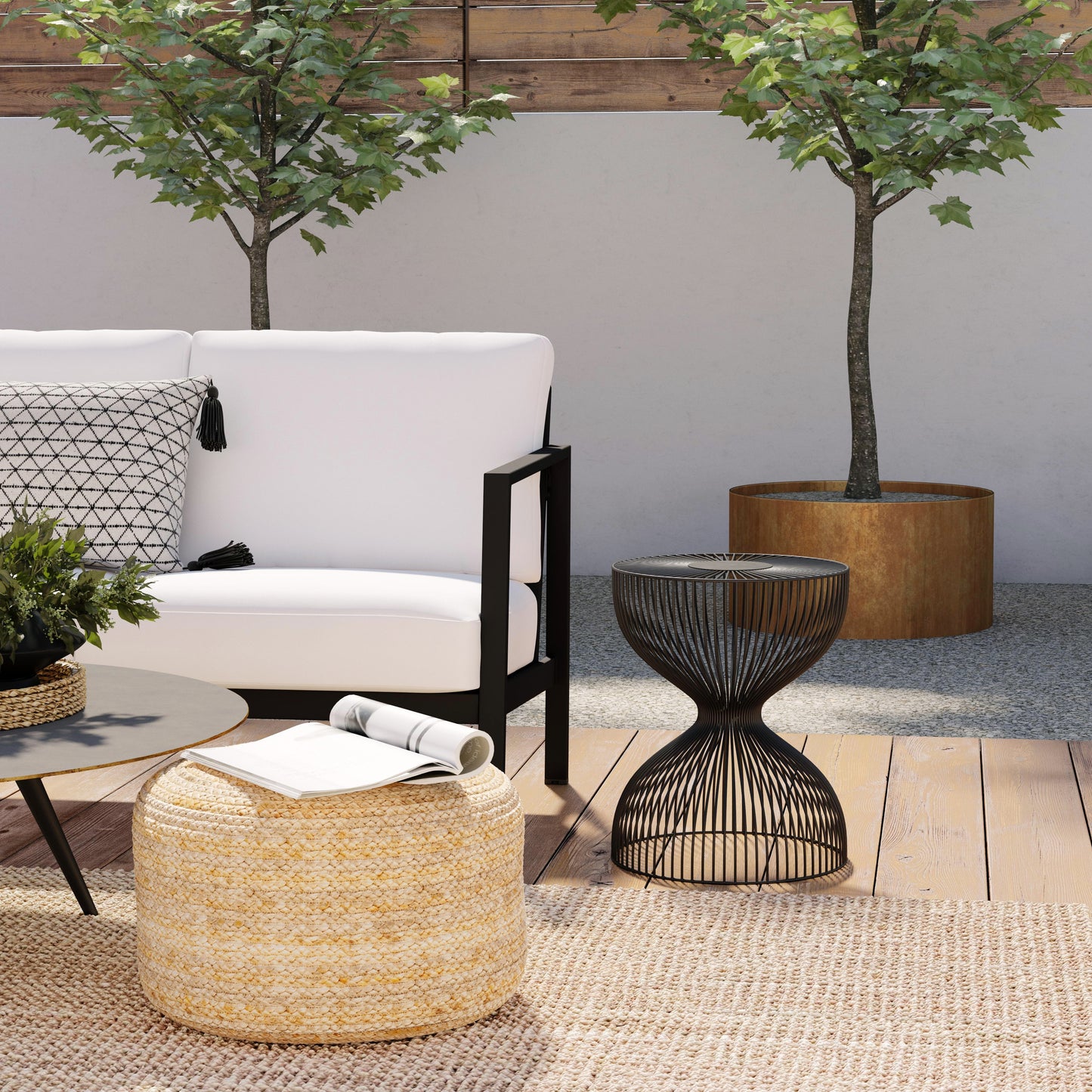 Butler Specialty Company Nicola 14 in. W Round Metal Outdoor Side Table, Black