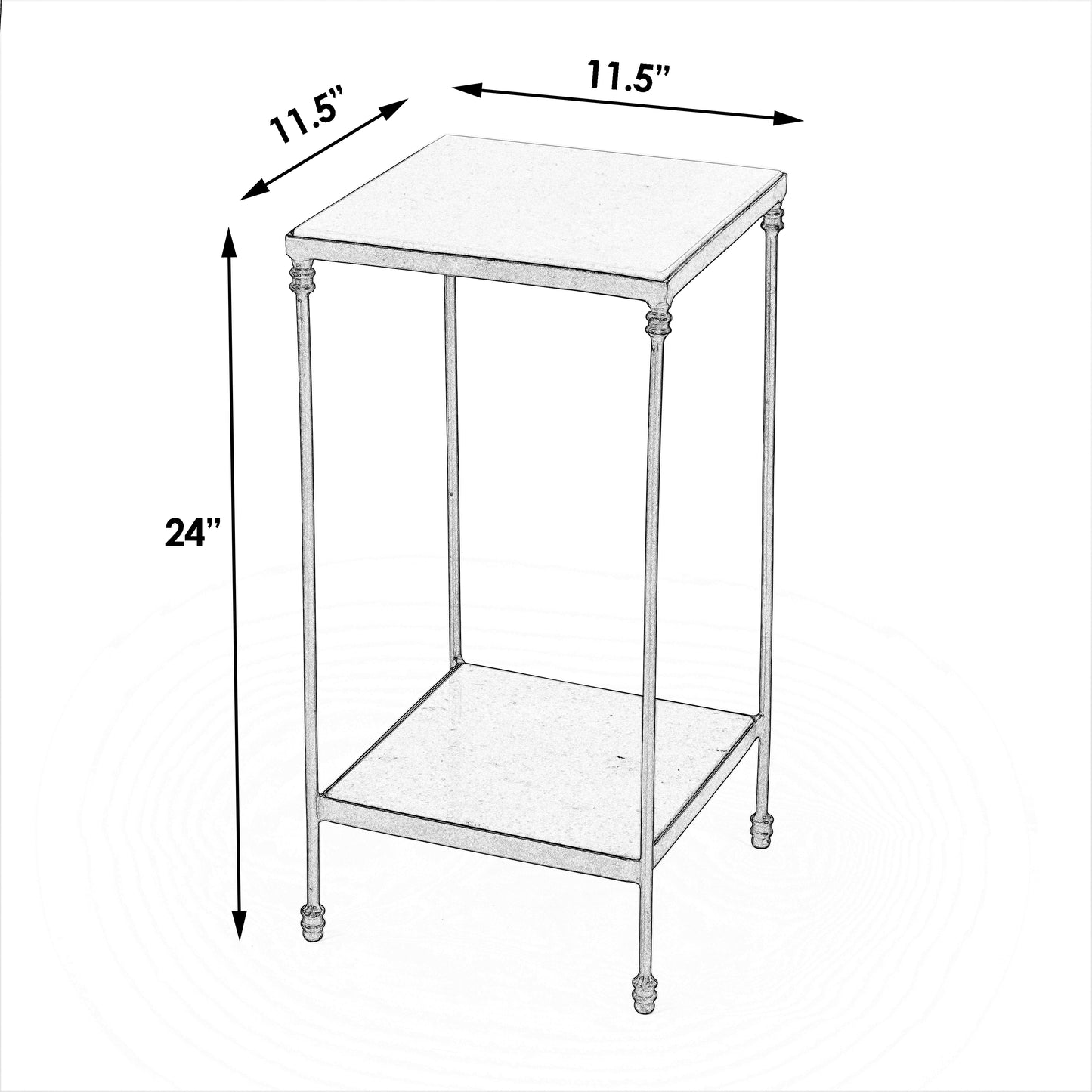 Larkin Marble & Iron Side Table in Multi-Color 3319025