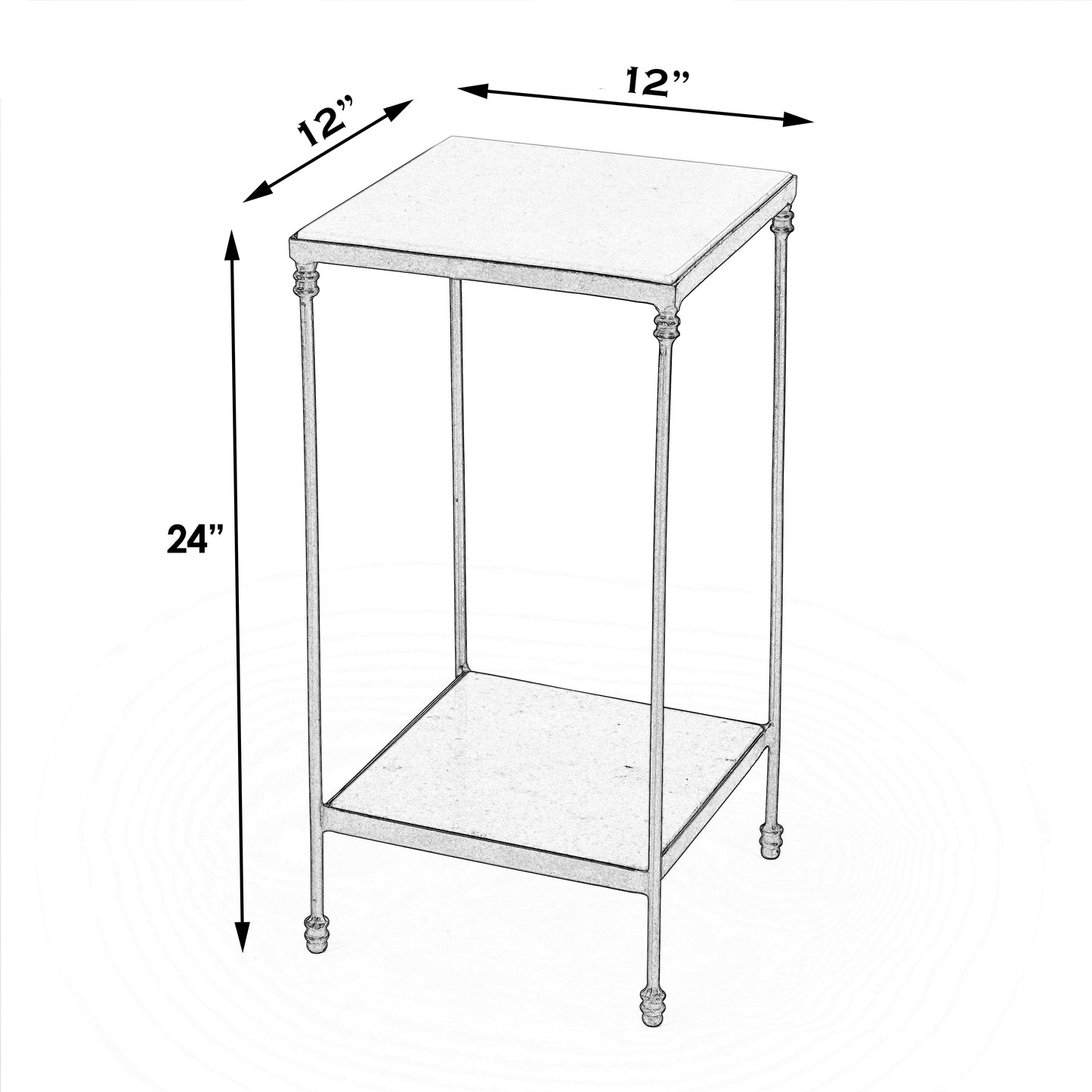 Larkin Marble & Iron Side Table in Green 3319475