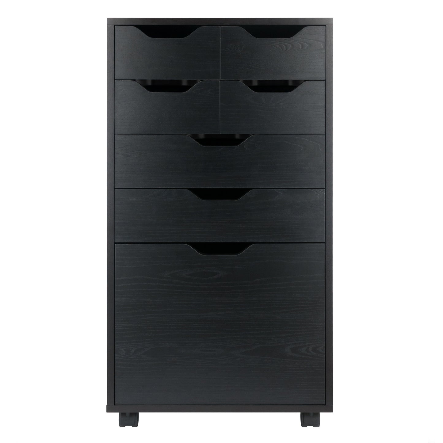 Halifax Bins & Drawers Multi-Storage Tall Mobile Cabinet, Black