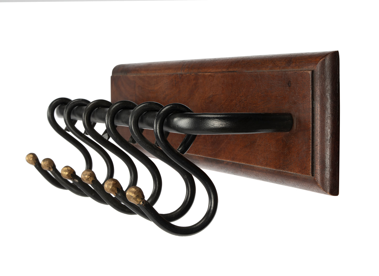 Glendo Iron & Wood Wall Rack in Medium Brown 3366016