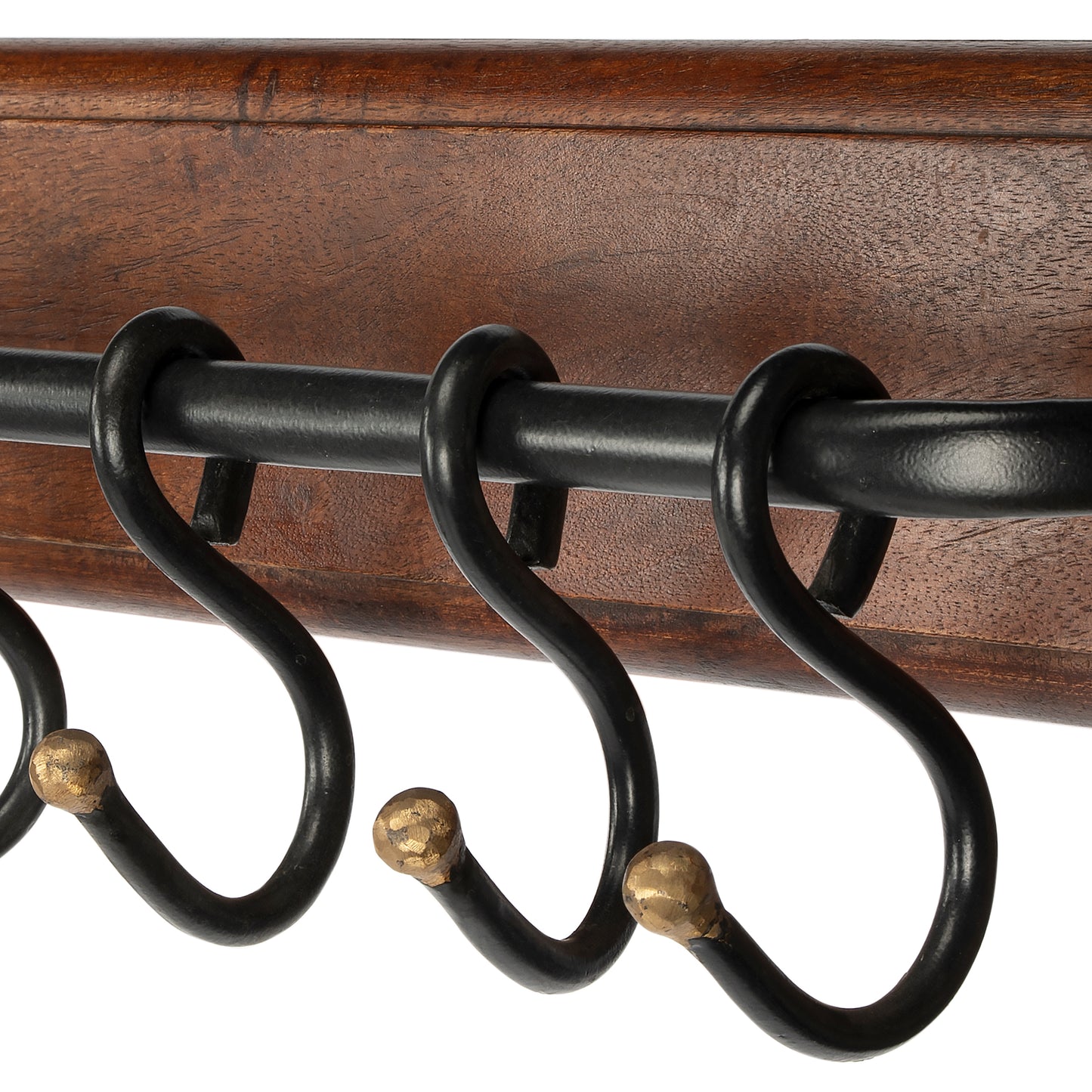Glendo Iron & Wood Wall Rack in Medium Brown 3366016