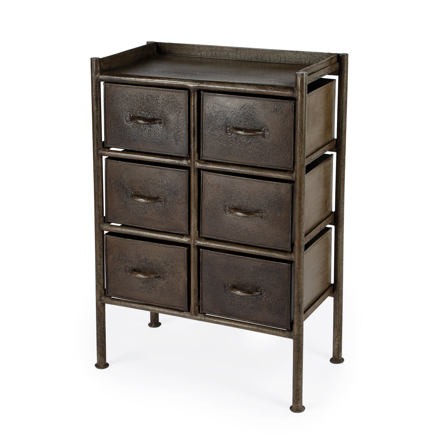 Butler Specialty Company Cameron 23 in. W Rectangular Iron Industrial Chic 6 Drawer Accent Chest, Bronze