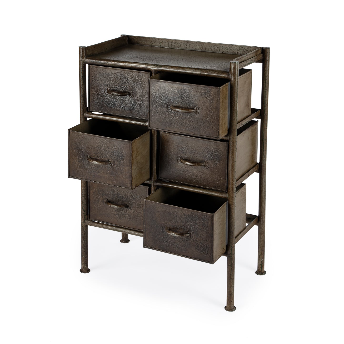 Butler Specialty Company Cameron 23 in. W Rectangular Iron Industrial Chic 6 Drawer Accent Chest, Bronze