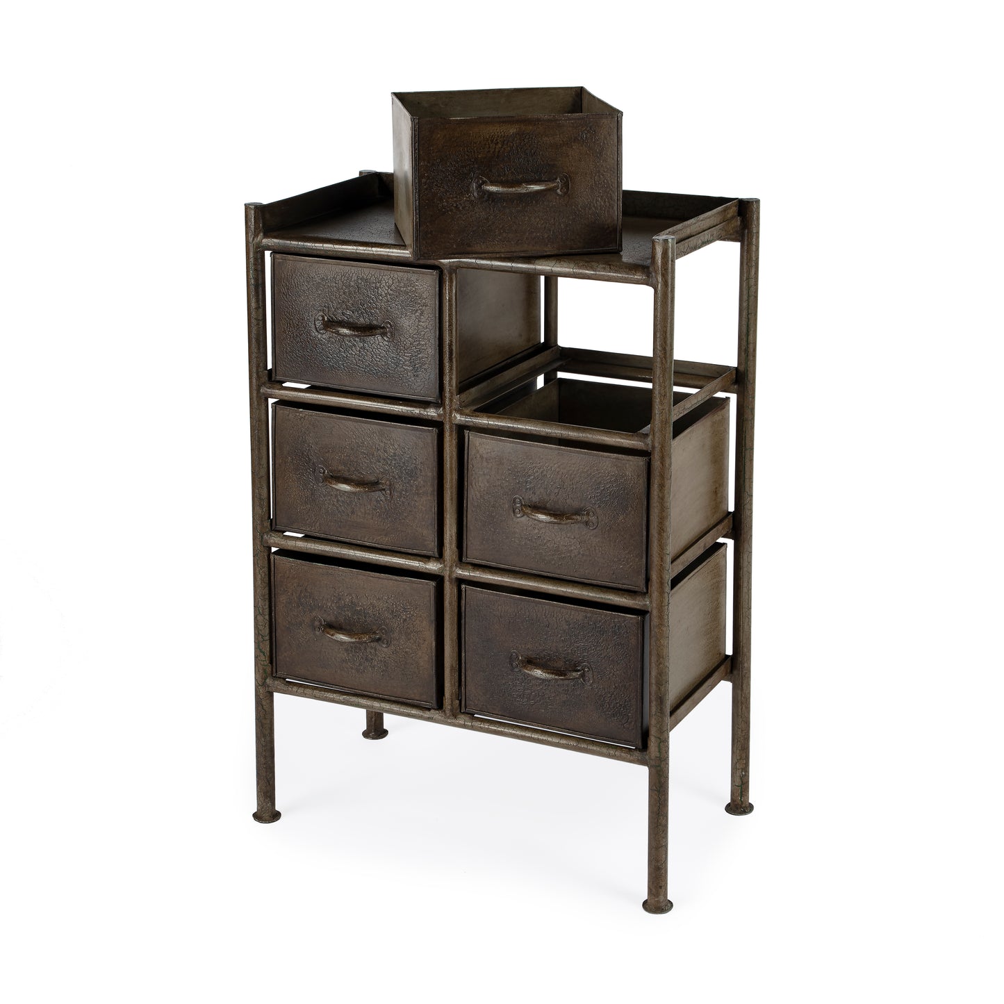 Butler Specialty Company Cameron 23 in. W Rectangular Iron Industrial Chic 6 Drawer Accent Chest, Bronze