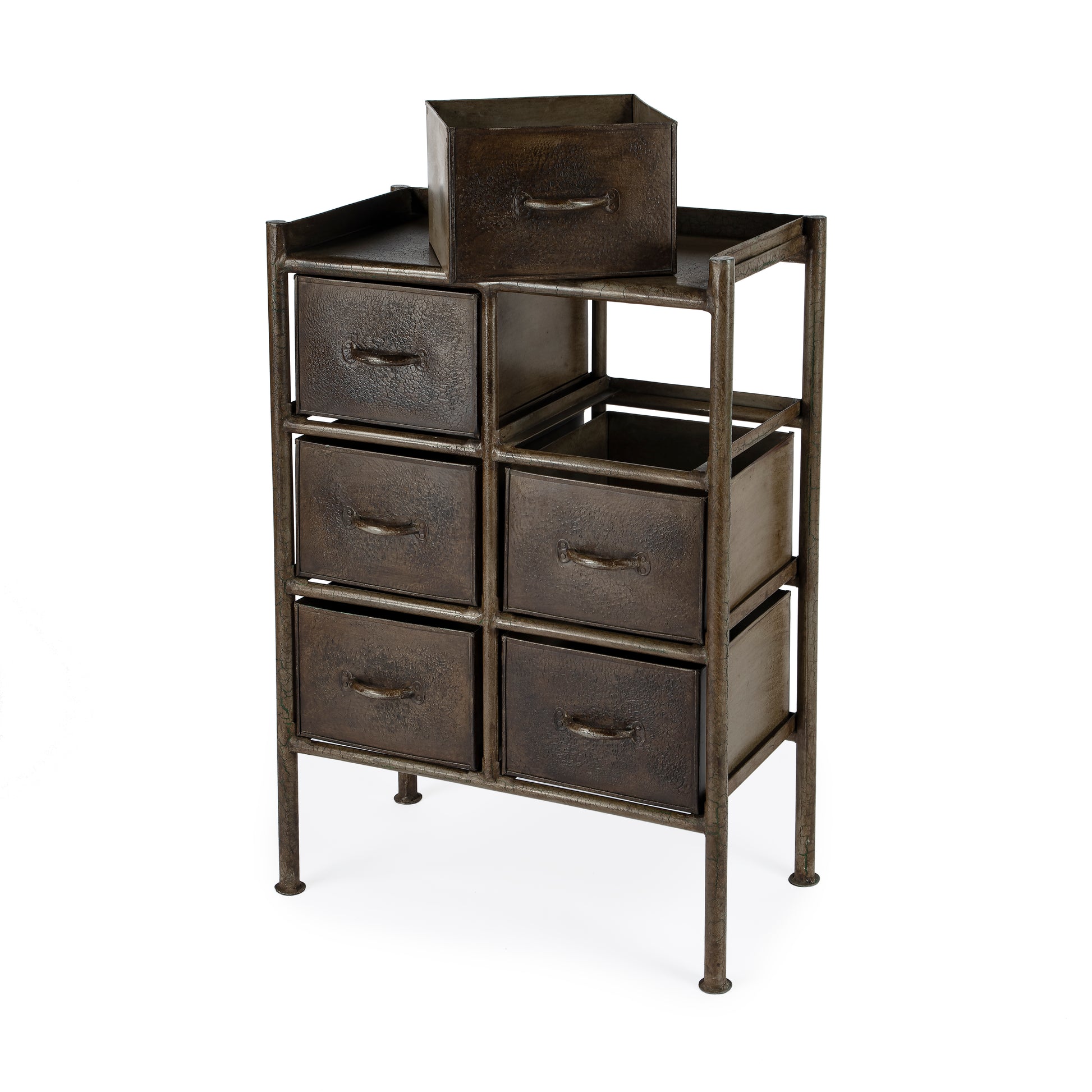 Butler Specialty Company Cameron 23 in. W Rectangular Iron Industrial Chic 6 Drawer Accent Chest, Bronze