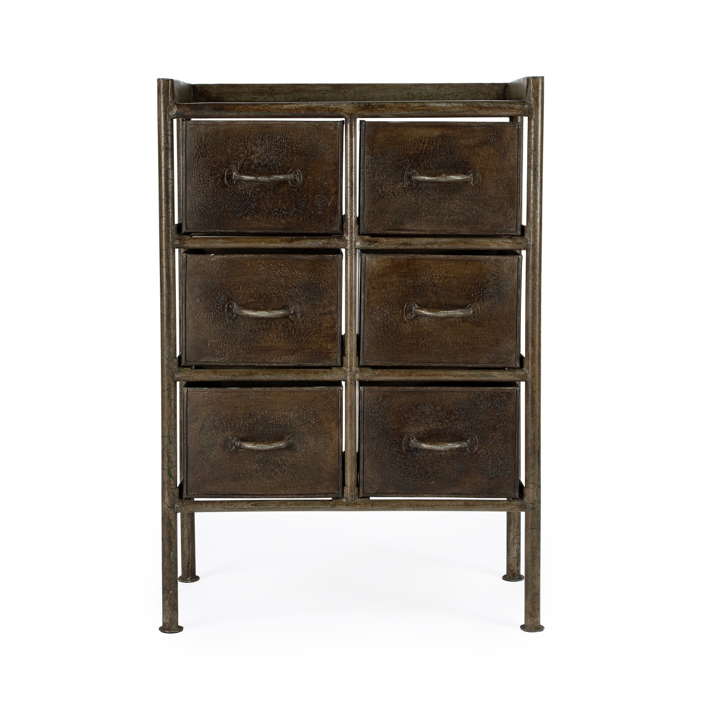 Butler Specialty Company Cameron 23 in. W Rectangular Iron Industrial Chic 6 Drawer Accent Chest, Bronze