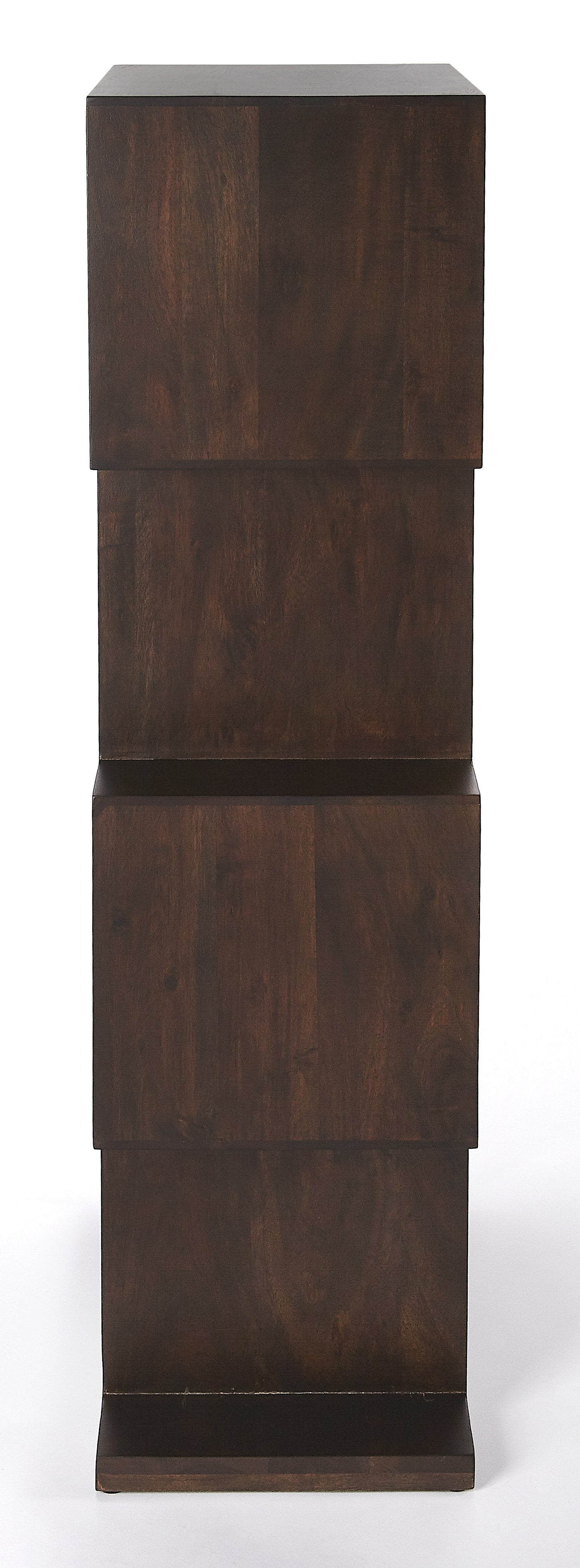 Butler Specialty Company Stockholm 21.5 in. W x 47.5 in. H Abstract Wood 4 Shelf Modern Etagere Bookshelf, Dark Brown