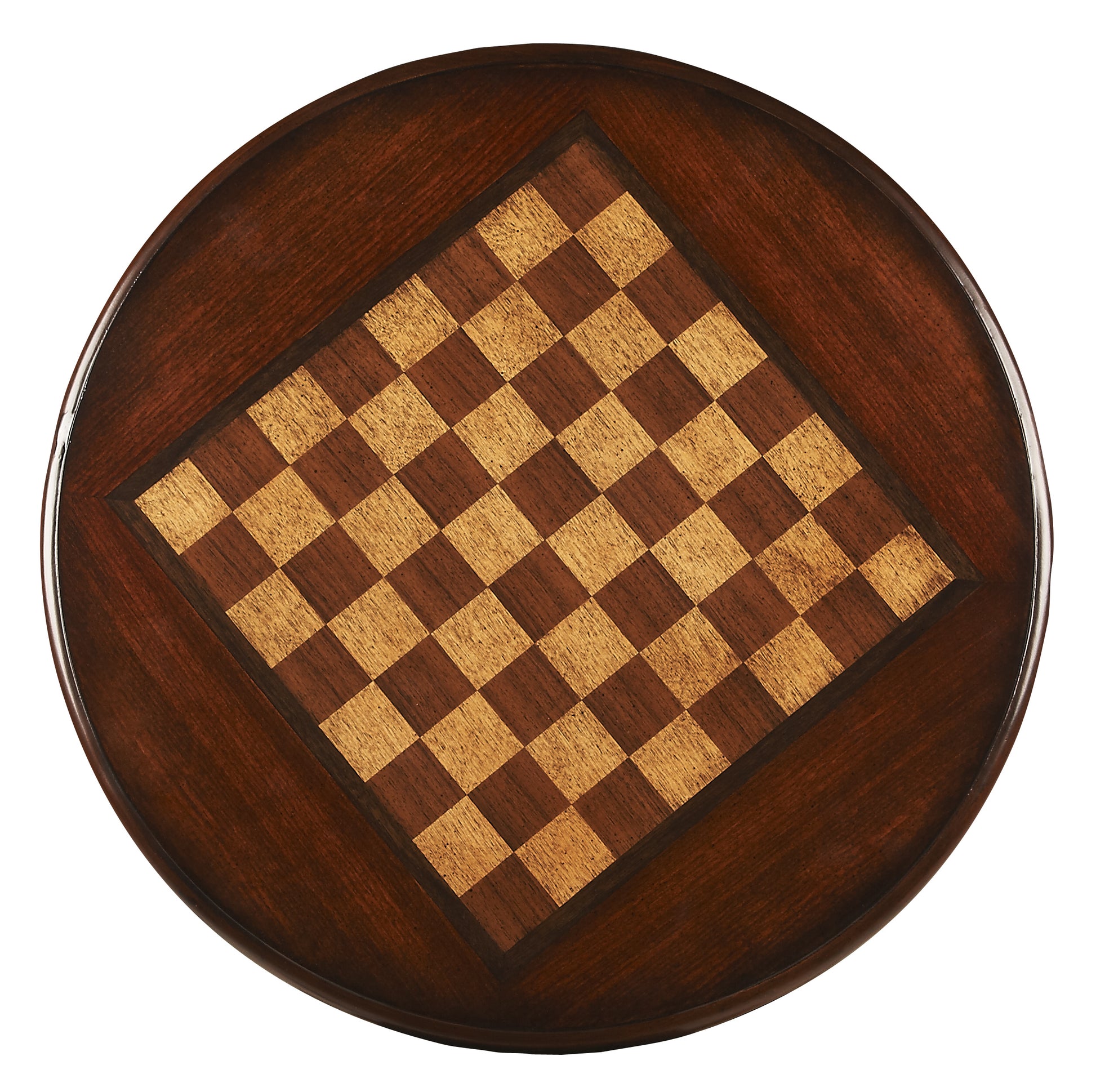 Butler Specialty Company Colbert 22 in. W Round  Wood Pedestal Game/Accent Table, Dark Brown