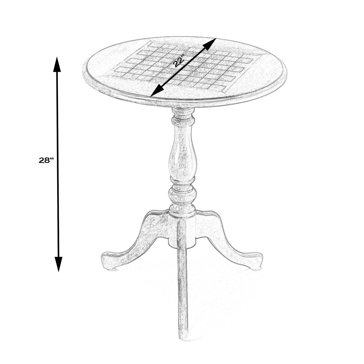 Butler Specialty Company Colbert 22 in. W Round  Wood Pedestal Game/Accent Table, Medium Brown