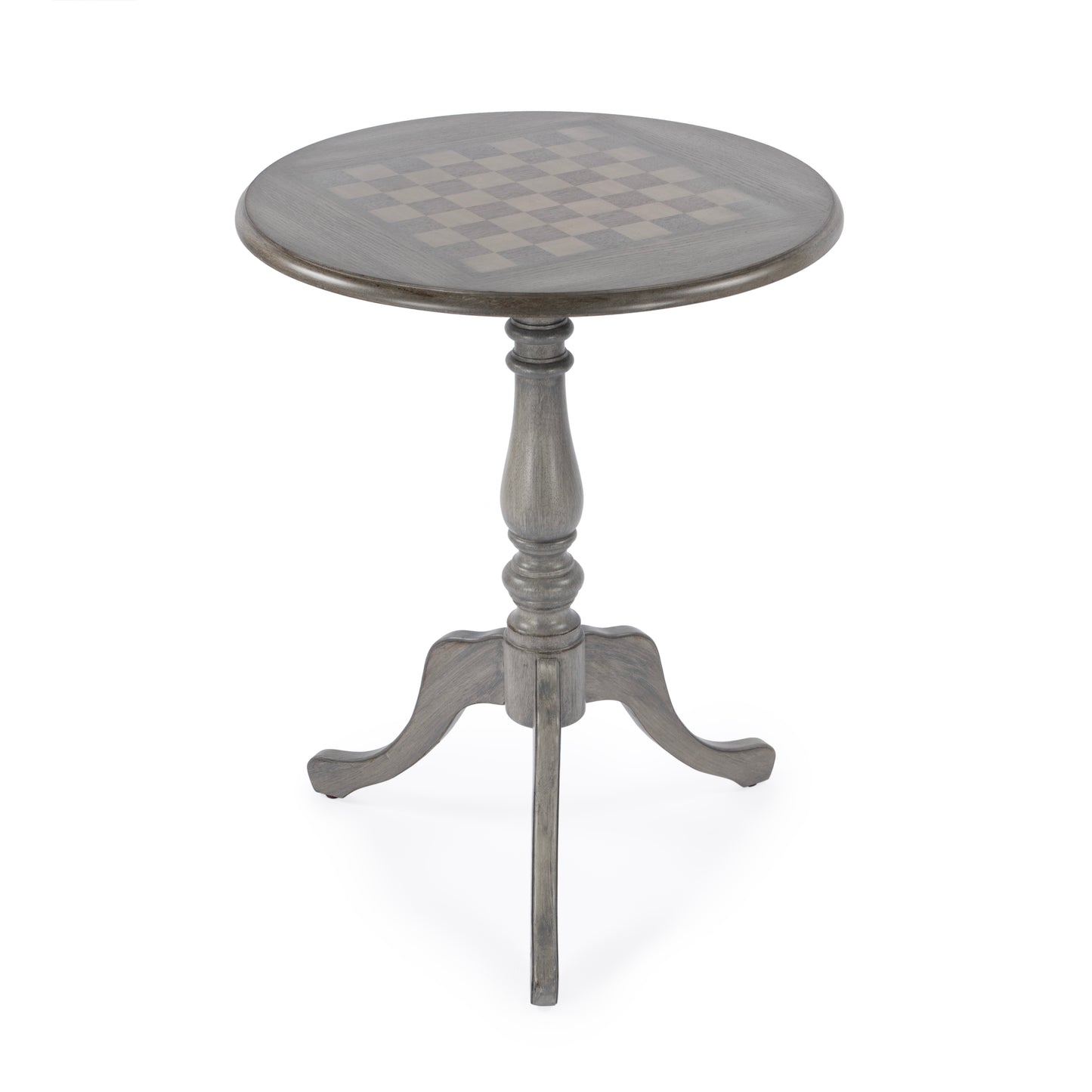 Butler Specialty Company Colbert 22 in. W Round  Wood Pedestal Game/Accent Table, Gray