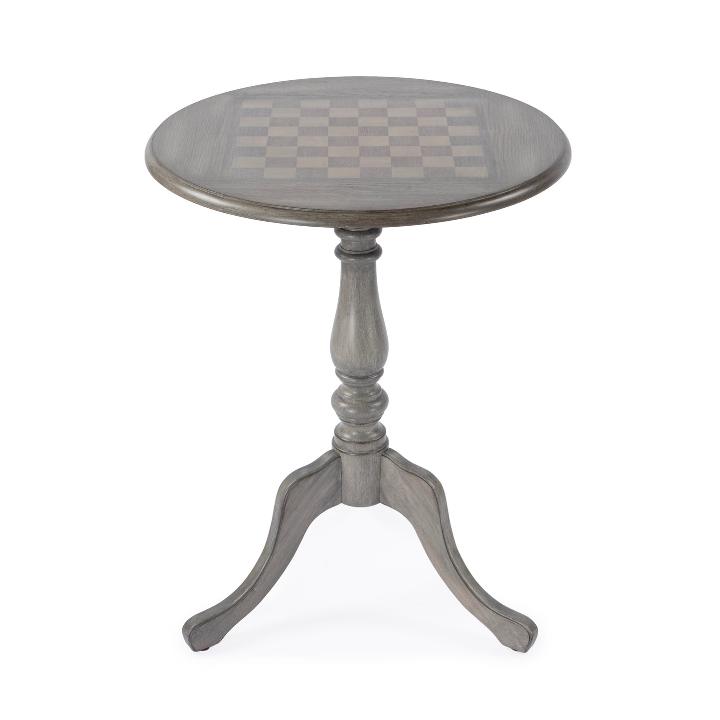 Butler Specialty Company Colbert 22 in. W Round  Wood Pedestal Game/Accent Table, Gray