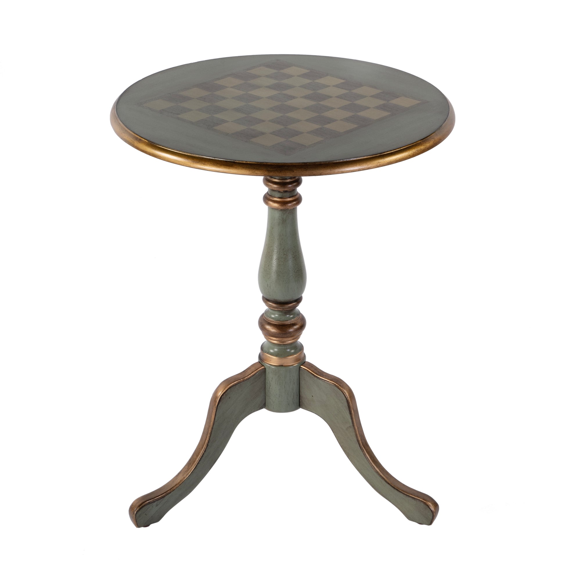 Butler Specialty Company Colbert 22 in. W Round  Wood Pedestal Game/Accent Table, Green