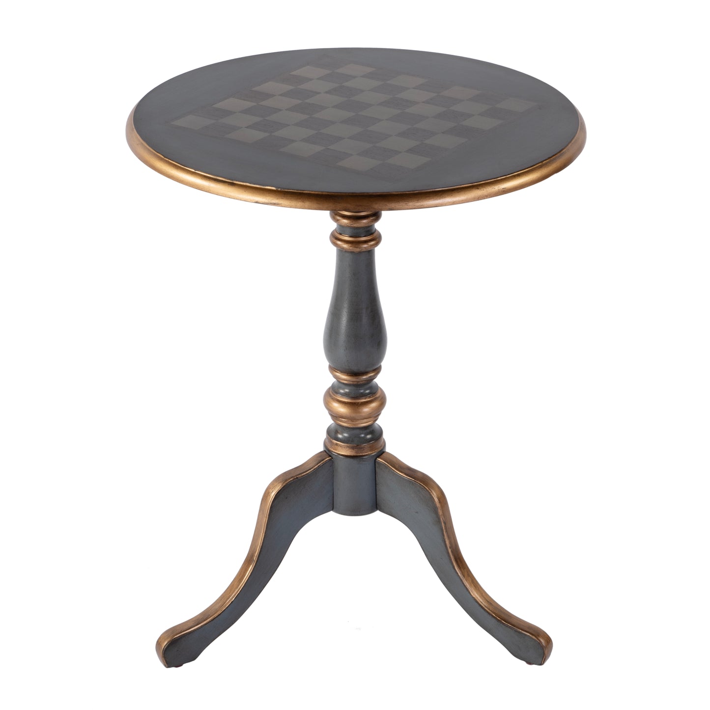 Butler Specialty Company Colbert 22 in. W Round  Wood Pedestal Game/Accent Table, Blue