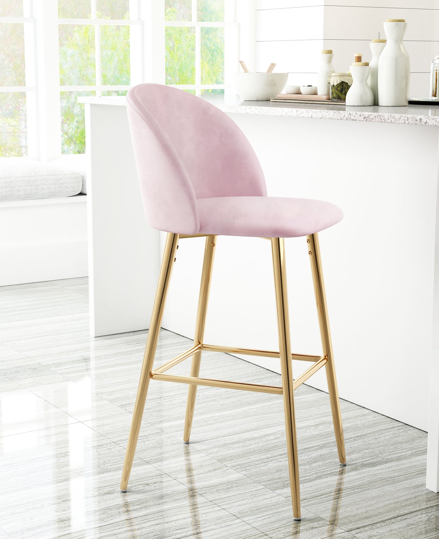 Cozy Barstool Pink & Gold