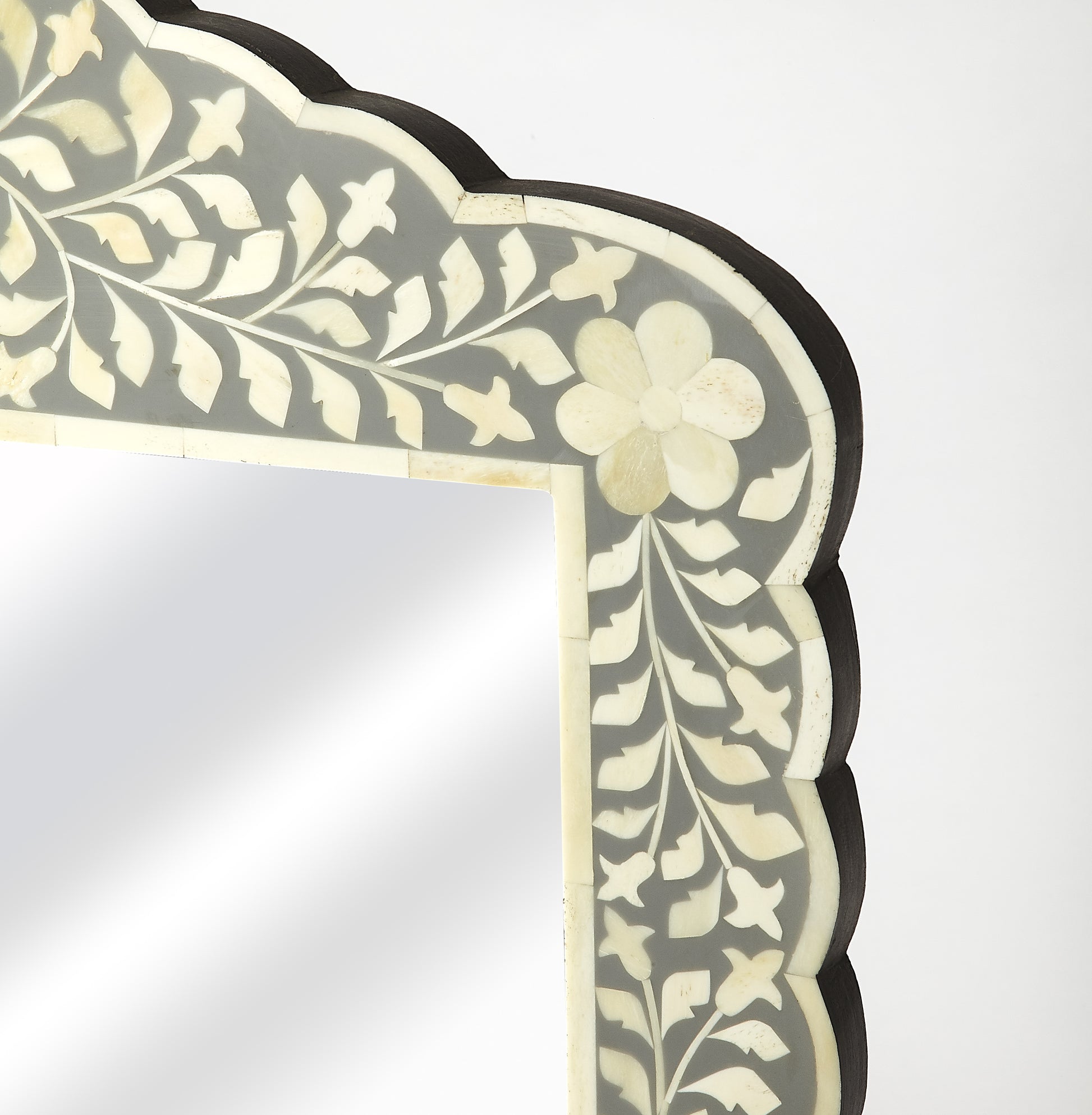 Butler Specialty Company Vivienne 20 in. W x 28 in. H Bone Inlay Vertical Accent Wall Mirror, Gray