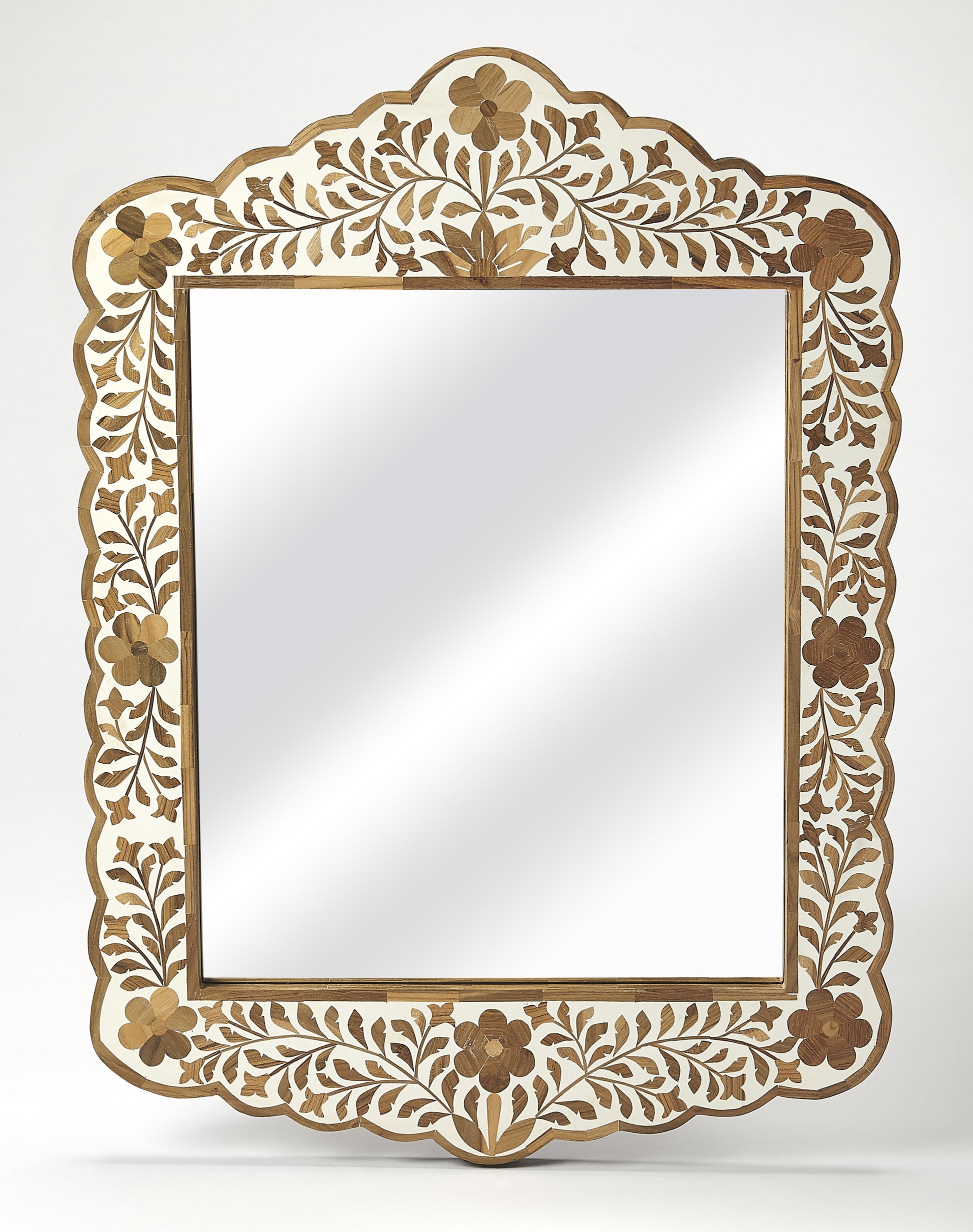 Butler Specialty Company Vivienne 20 in. W x 28 in. H Bone Inlay Vertical Accent Wall Mirror, Light Brown