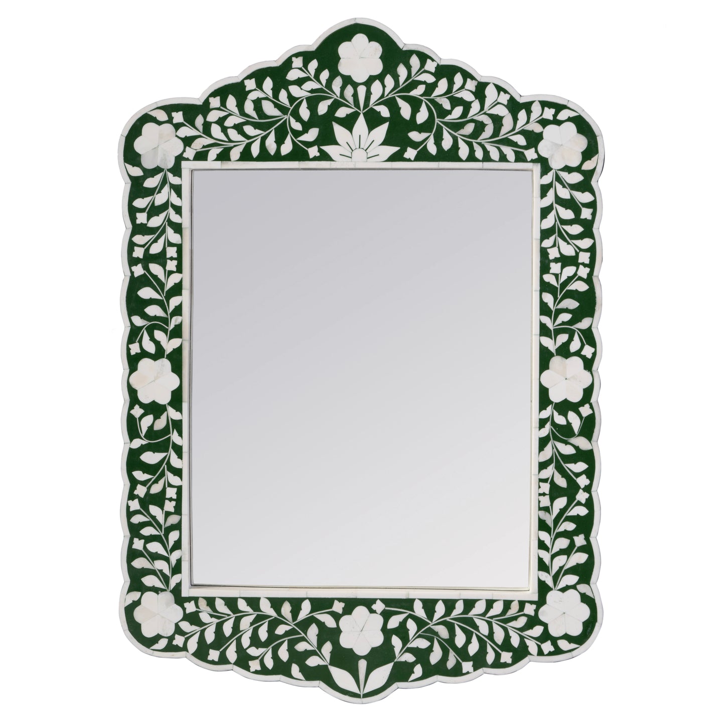 Butler Specialty Company Vivienne 20 in. W x 28 in. H Bone Inlay Vertical Accent Wall Mirror, Green