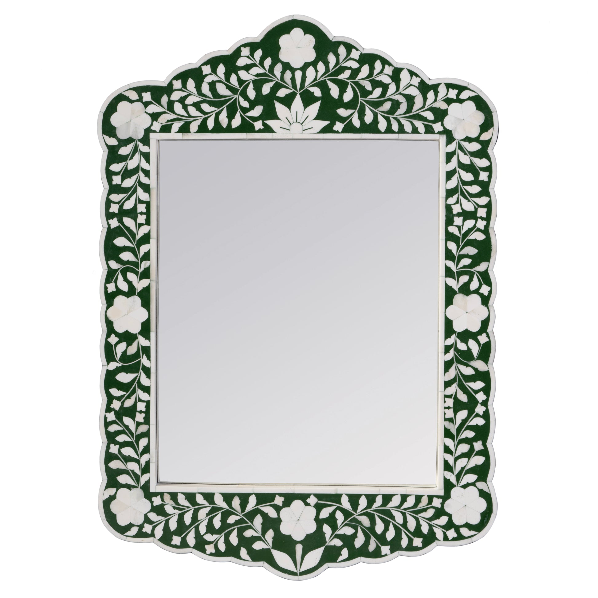 Butler Specialty Company Vivienne 20 in. W x 28 in. H Bone Inlay Vertical Accent Wall Mirror, Green
