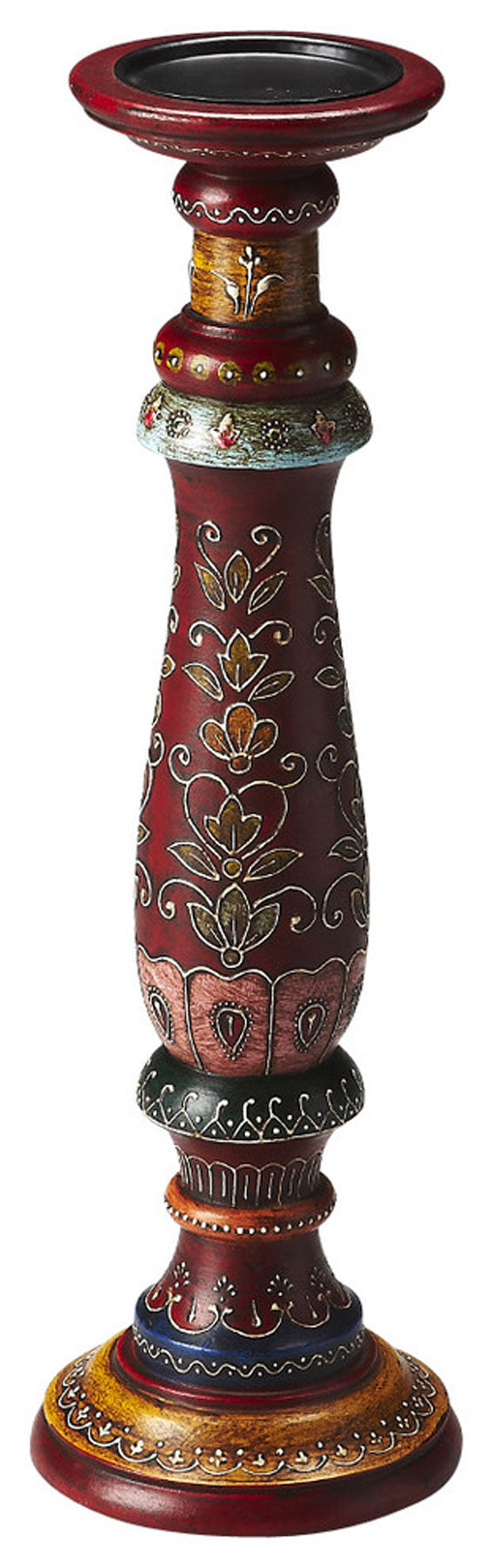 Butler Specialty Company Meadow 18 in. H Wood Hand Painted Single Candle Holder, Assorted