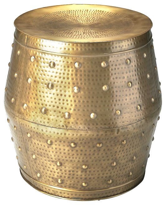 Leavitt Metal 19"W Drum Side Table in Gold 3491025