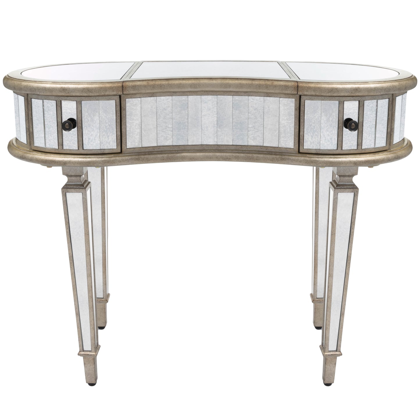 Butler Specialty Company Constance 40 in. W Rectangular Mirrored 2 Drawer Vanity Table, Silver