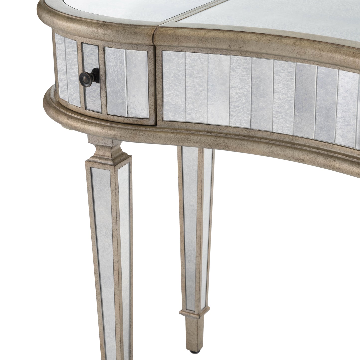 Butler Specialty Company Constance 40 in. W Rectangular Mirrored 2 Drawer Vanity Table, Silver