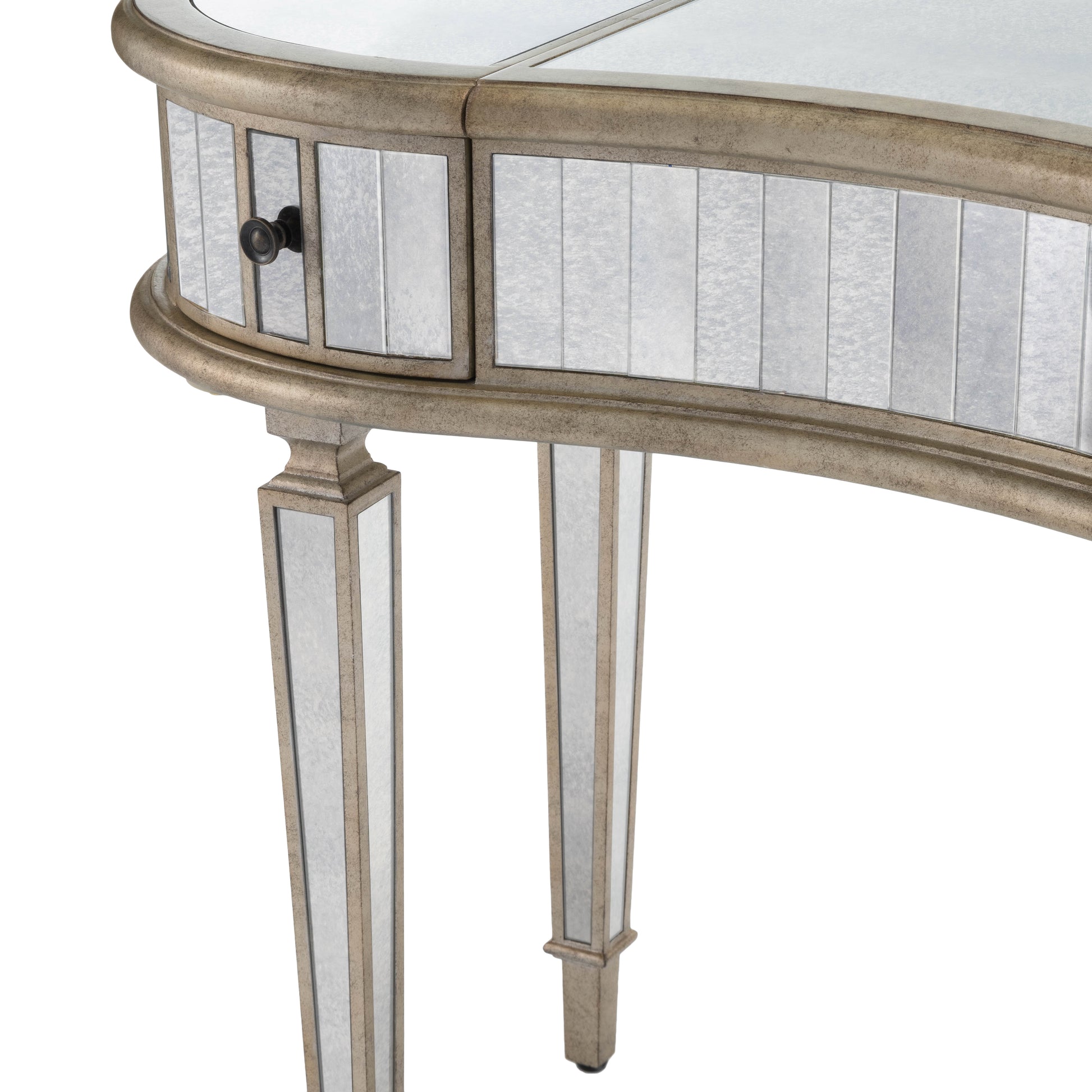 Butler Specialty Company Constance 40 in. W Rectangular Mirrored 2 Drawer Vanity Table, Silver