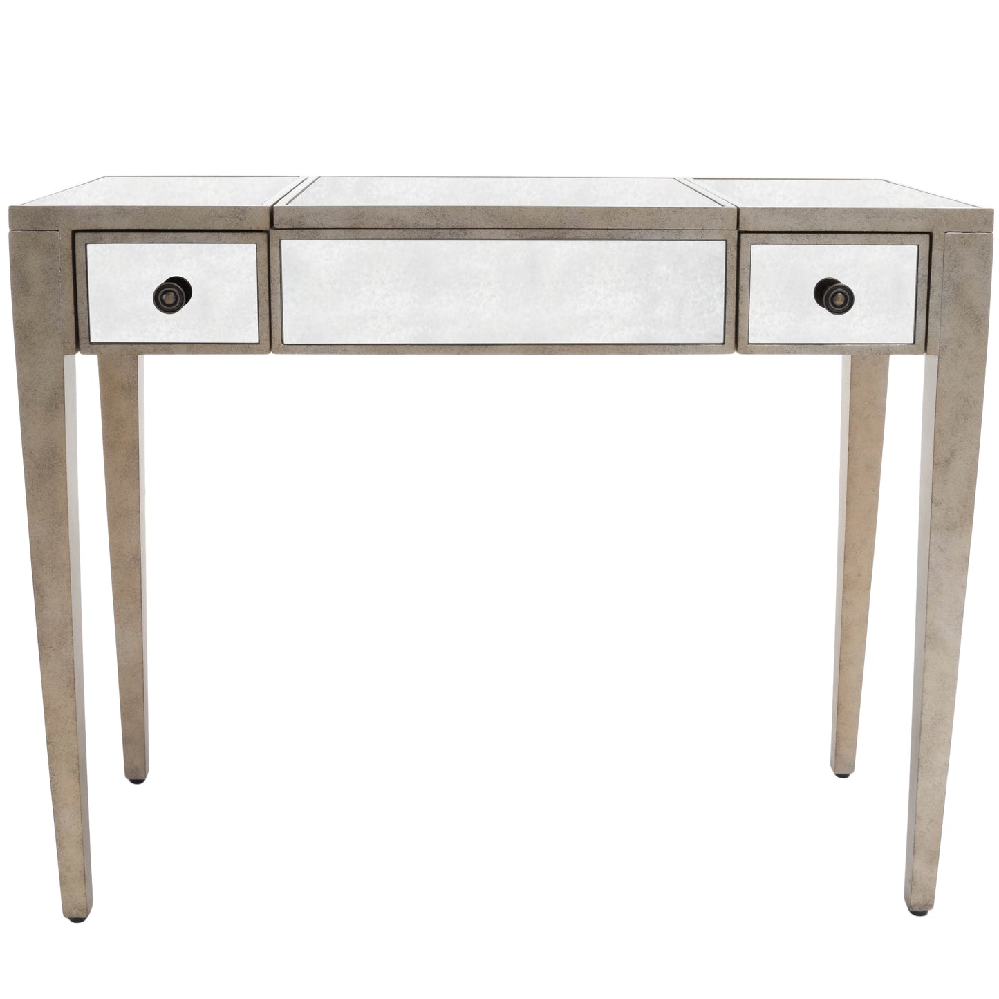 Butler Specialty Company Constance 40 in. W Rectangular Mirrored 2 Drawer Vanity Table, Silver
