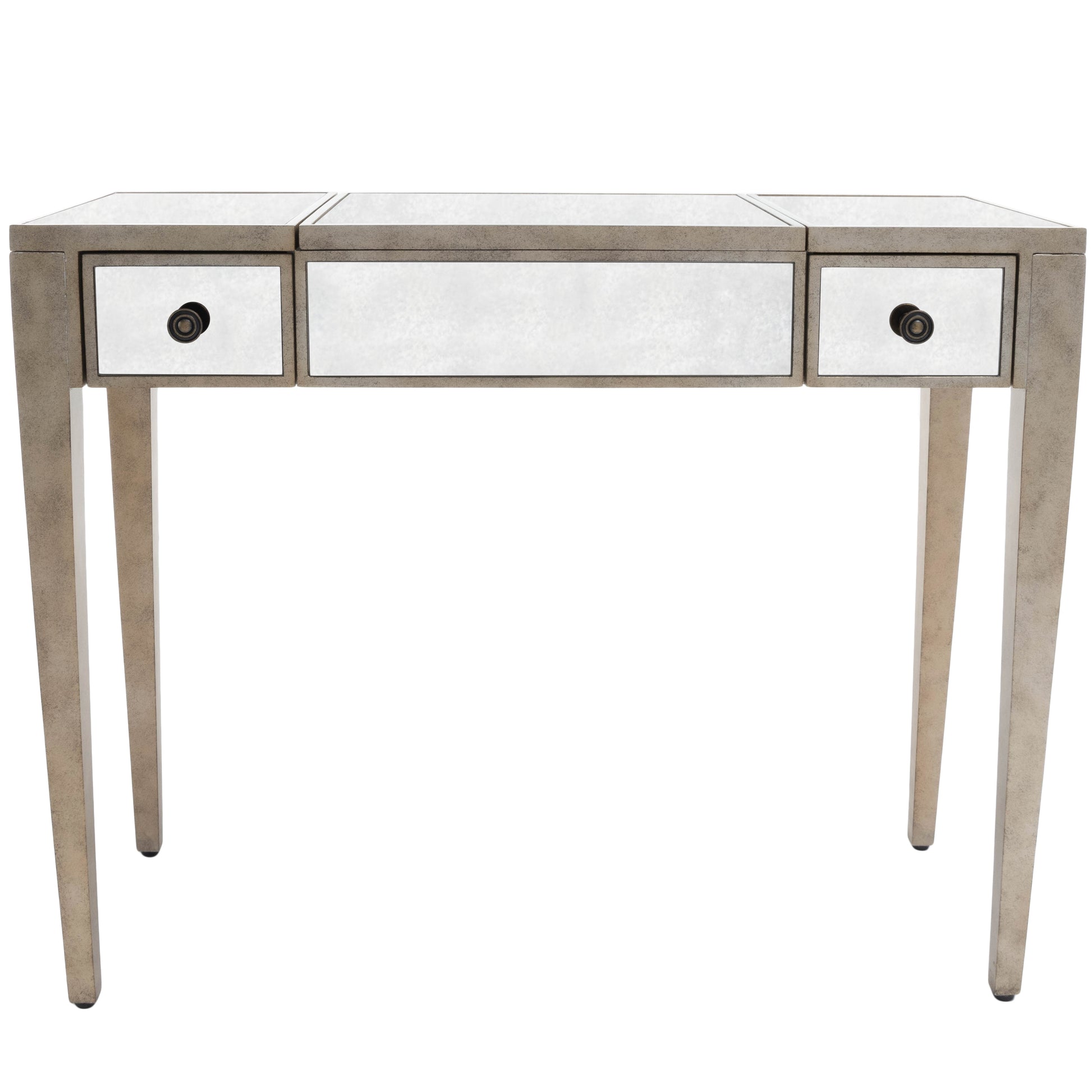 Butler Specialty Company Constance 40 in. W Rectangular Mirrored 2 Drawer Vanity Table, Silver
