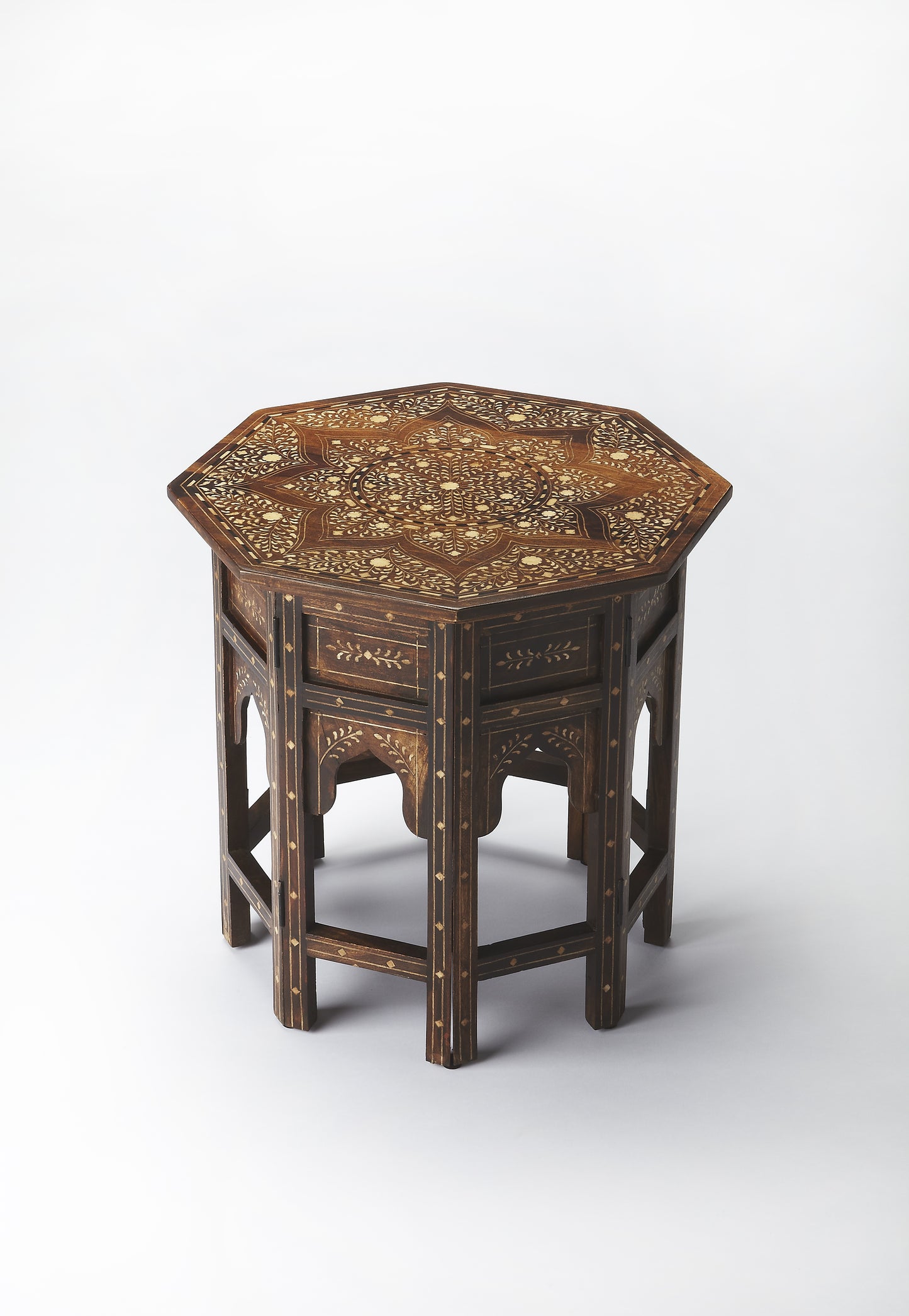 Butler Specialty Company Rashmi Wood & Bone Inlay Side Table, Medium Brown
