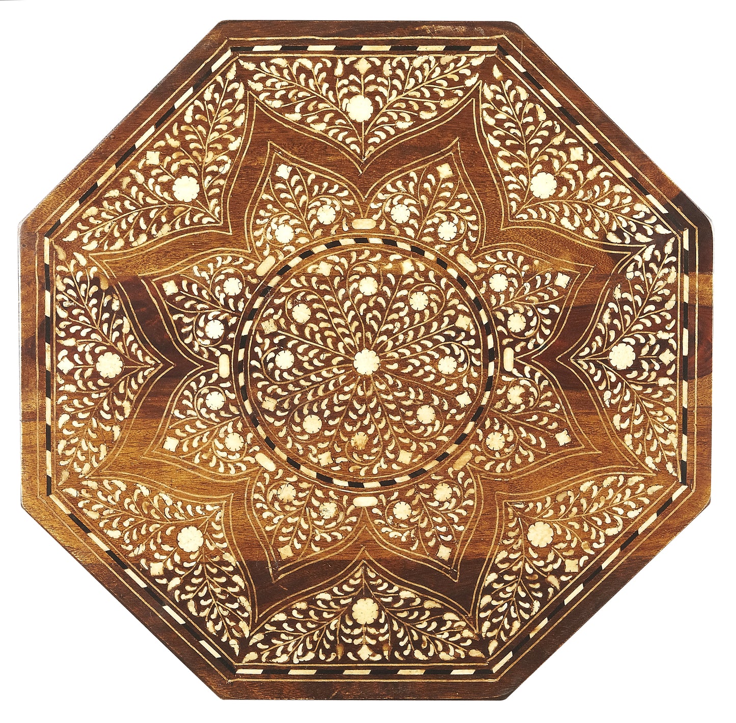 Butler Specialty Company Rashmi Wood & Bone Inlay Side Table, Medium Brown