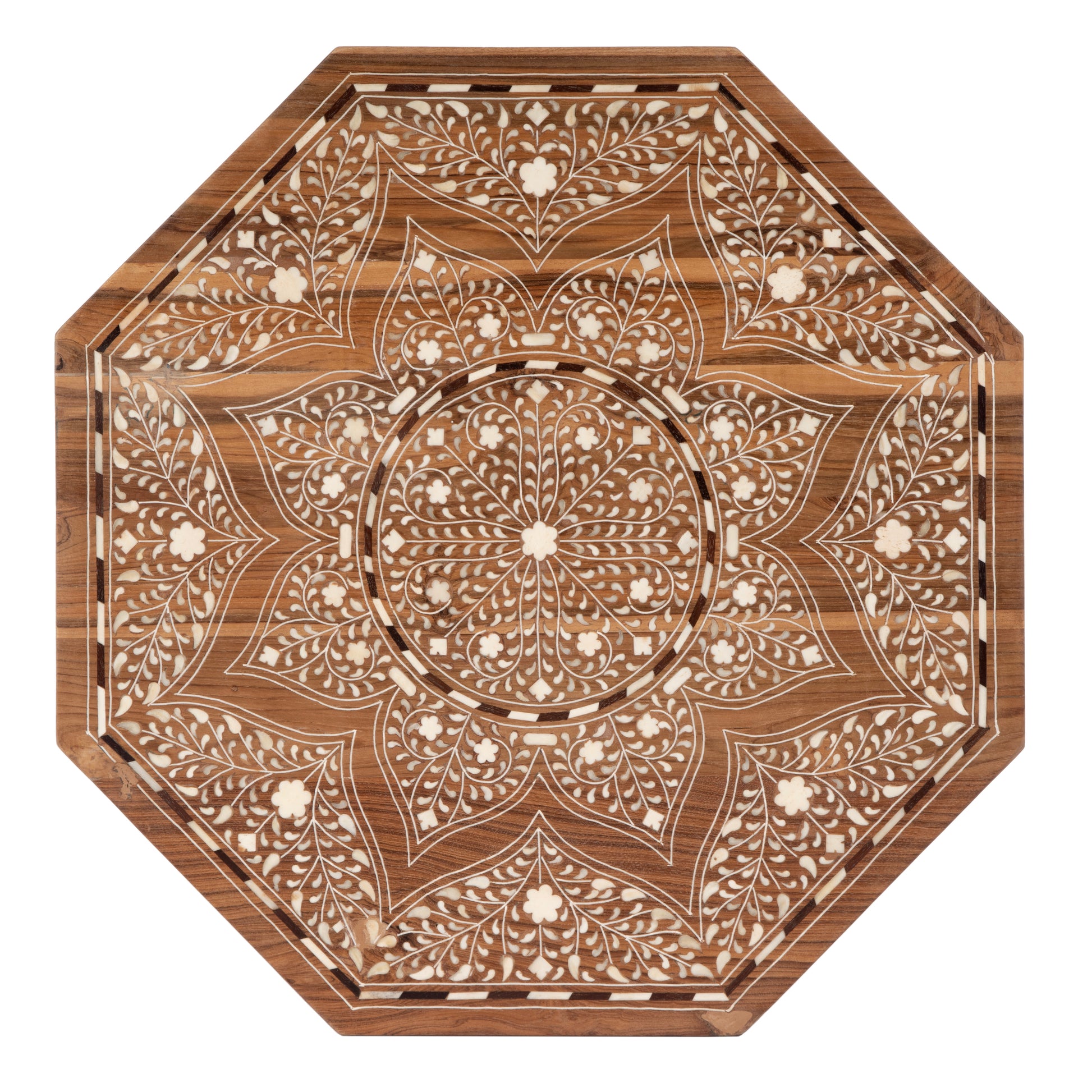 Butler Specialty Company Rashmi Wood & Bone Inlay Side Table, Medium Brown
