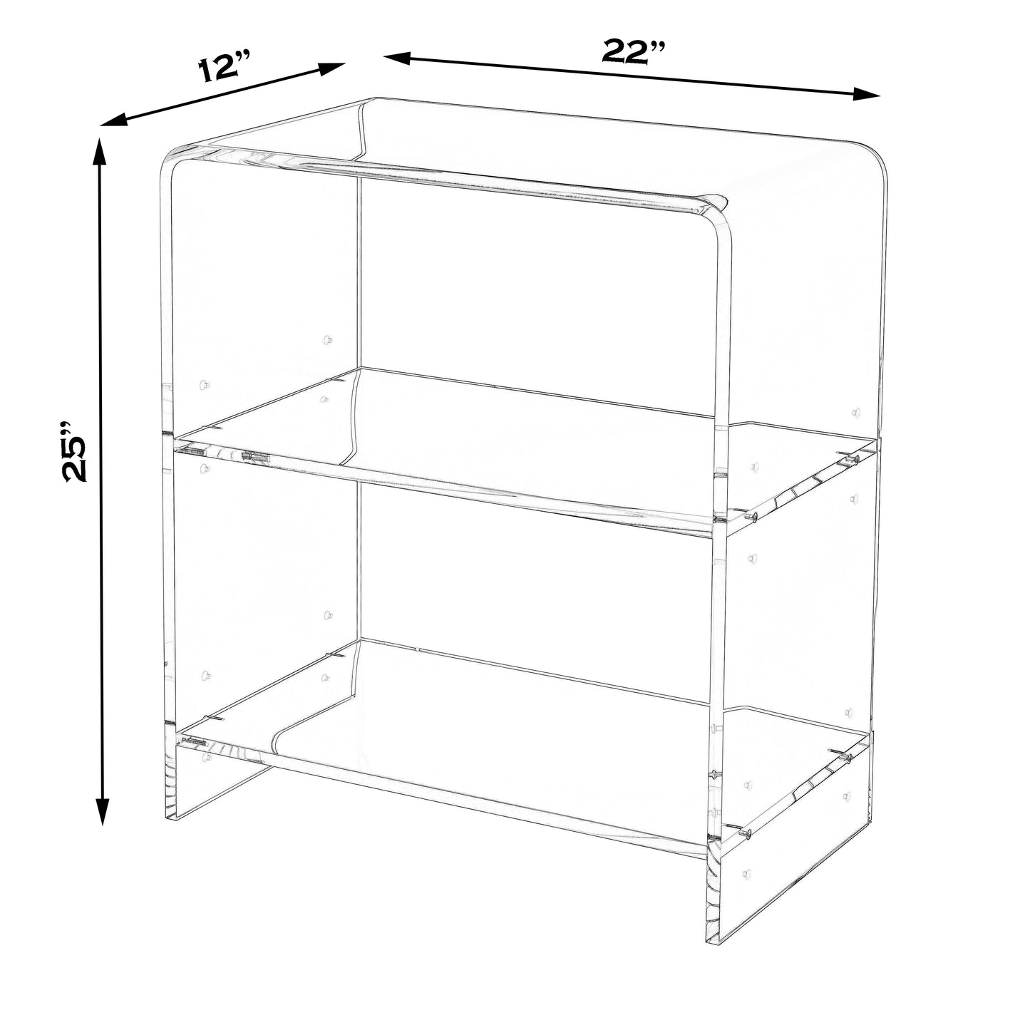 Butler Specialty Company Crystal 22 in. W Rectangular Clear Acrylic 2 Tier Bookcase, Clear