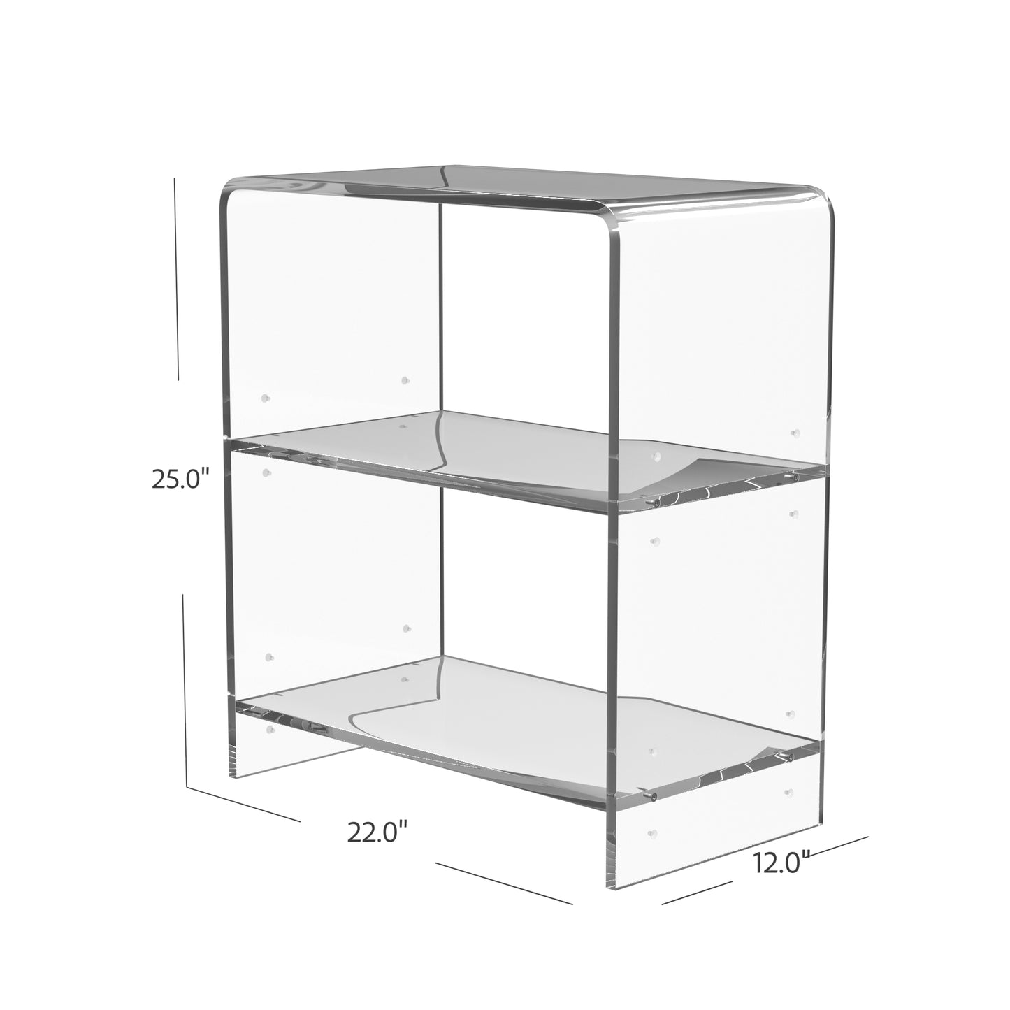Butler Specialty Company Crystal 22 in. W Rectangular Clear Acrylic 2 Tier Bookcase, Clear
