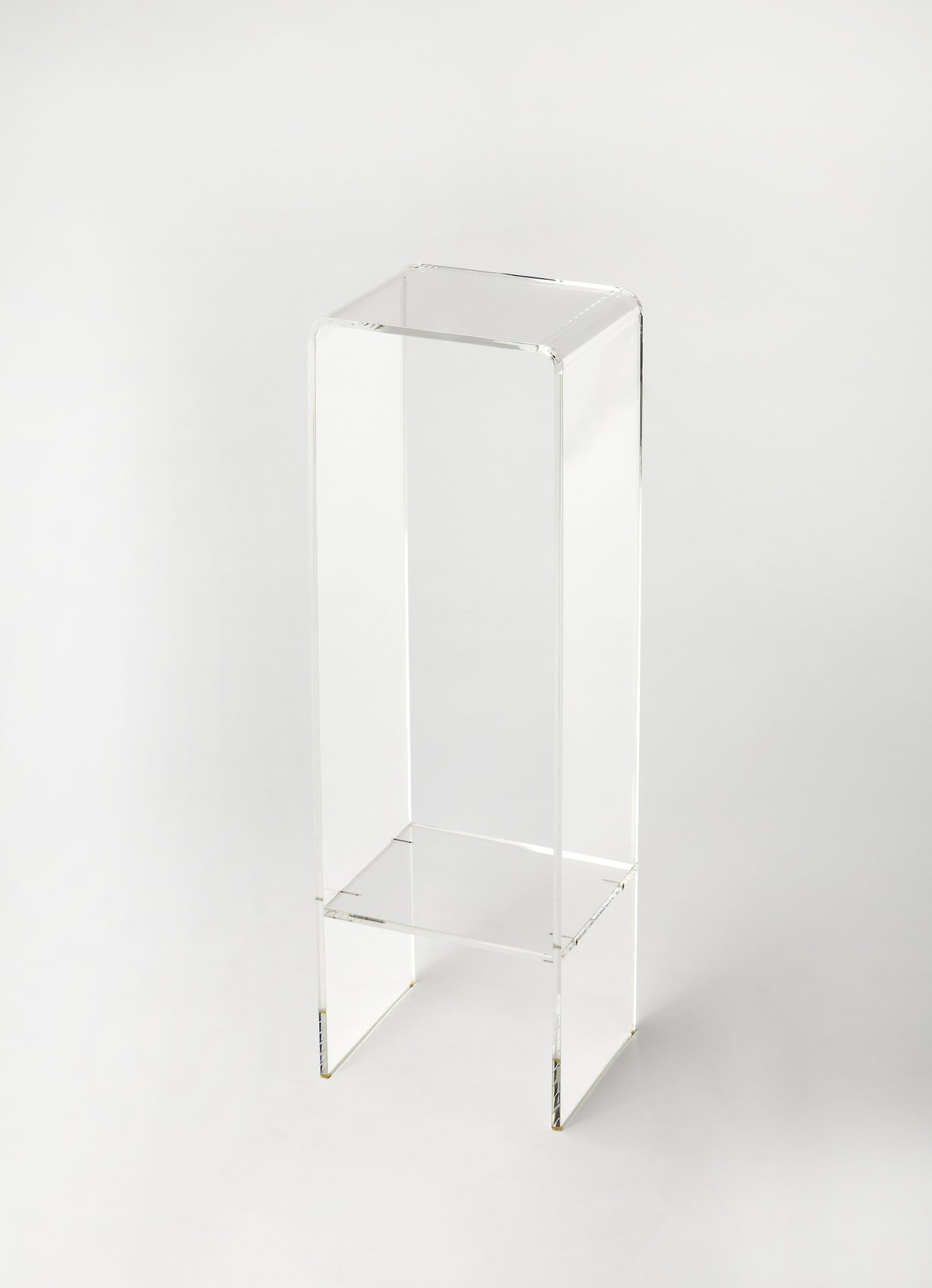 Butler Specialty Company Crystal 11 in. W x 35 in. H Clear Acrylic Plant Stand with Lower Open Shelf, Clear