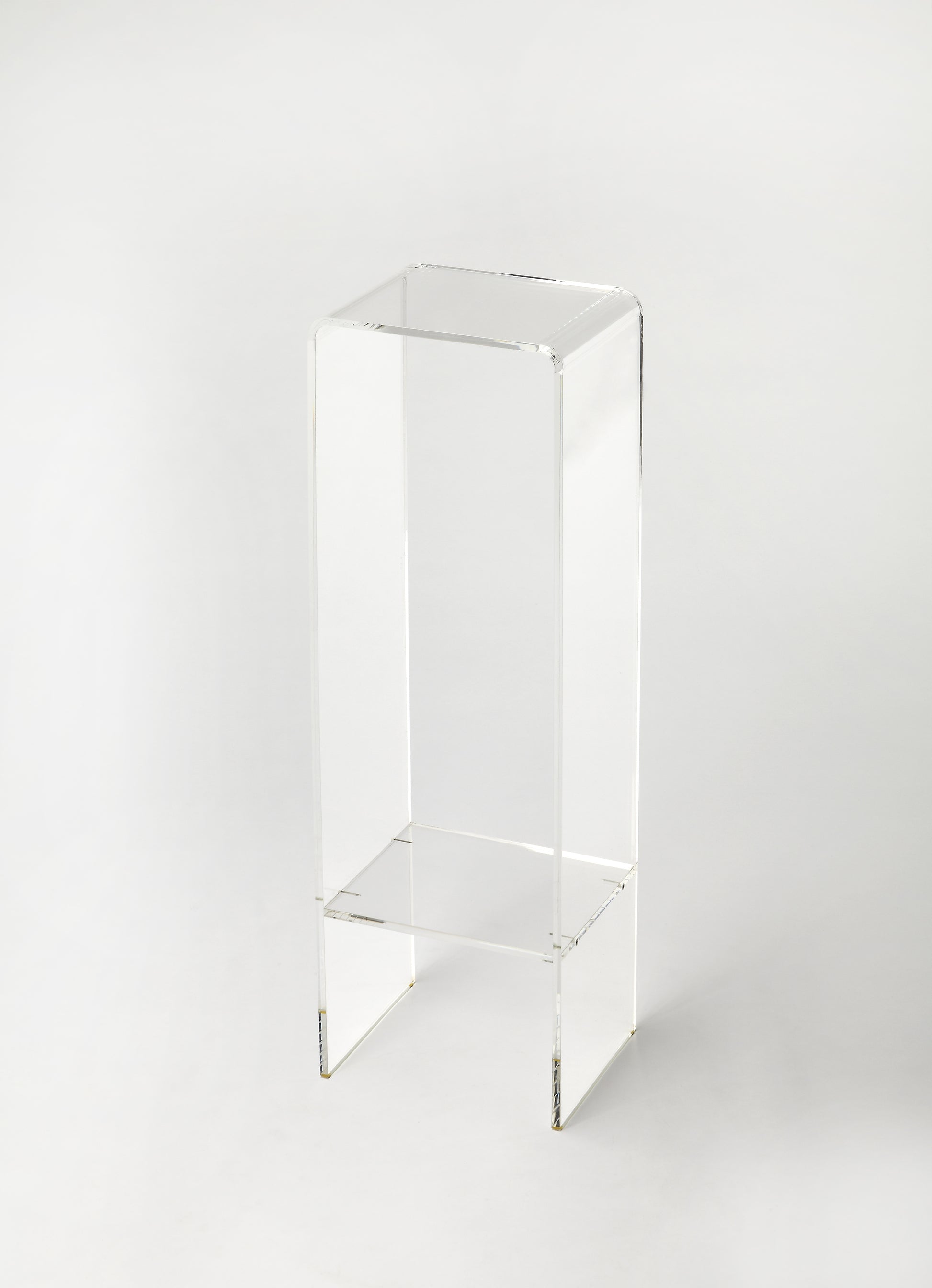 Butler Specialty Company Crystal 11 in. W x 35 in. H Clear Acrylic Plant Stand with Lower Open Shelf, Clear