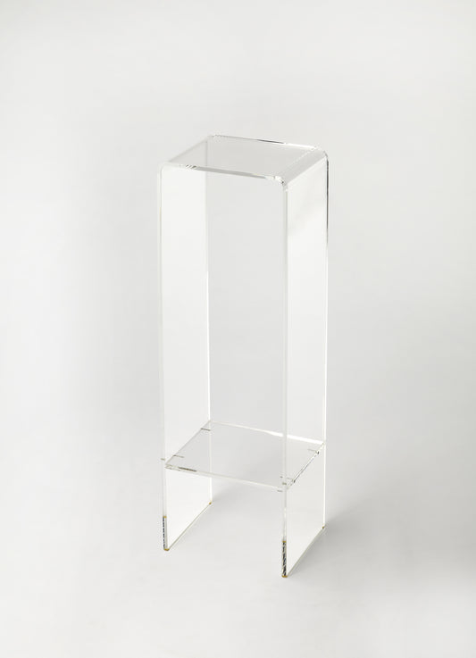 Butler Specialty Company Crystal 11 in. W x 35 in. H Clear Acrylic Plant Stand with Lower Open Shelf, Clear