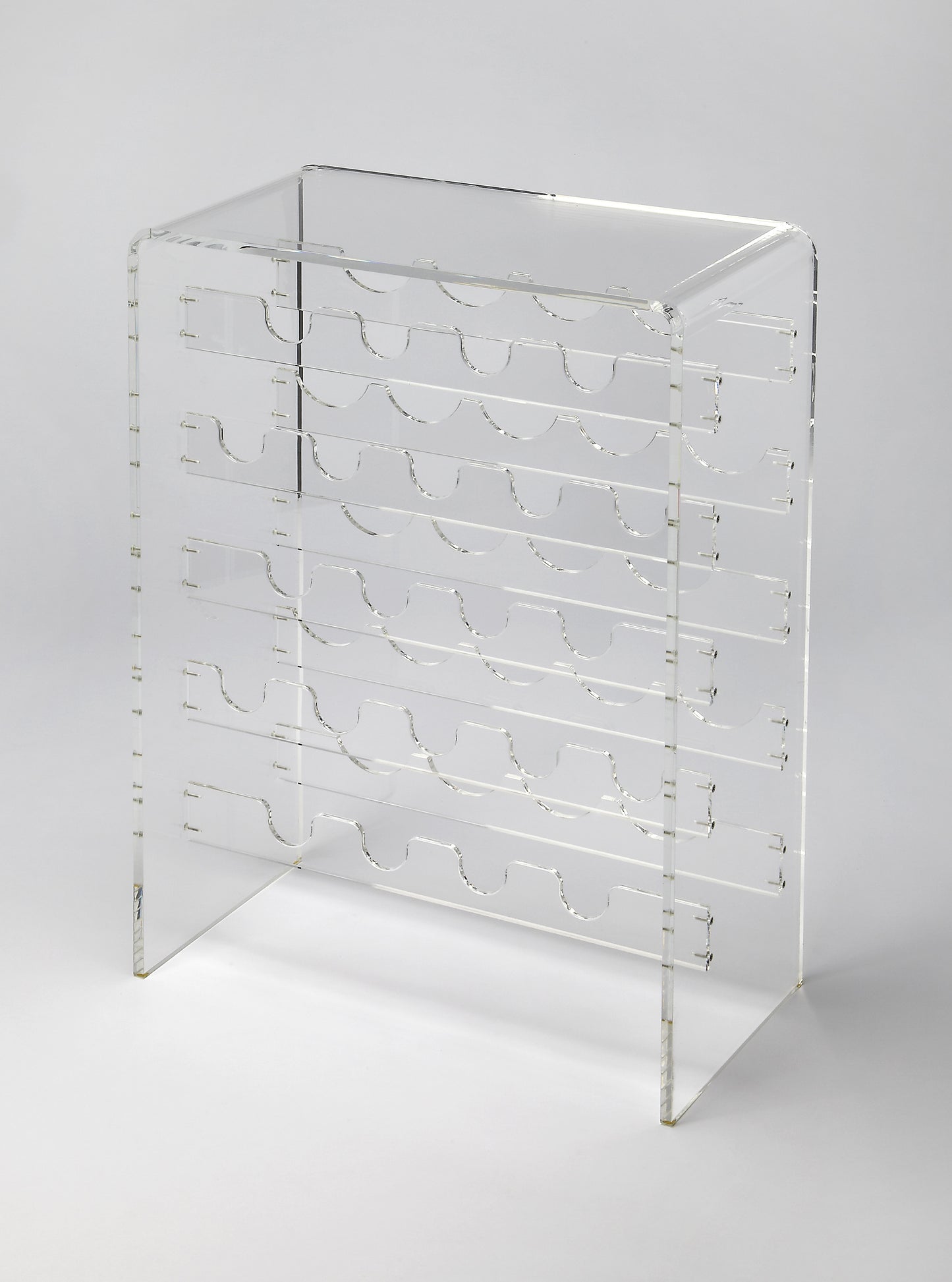 Butler Specialty Company Crystal 24 in. W Rectangular Clear Acrylic 5 Tier 20 Bottle Wine Rack, Clear