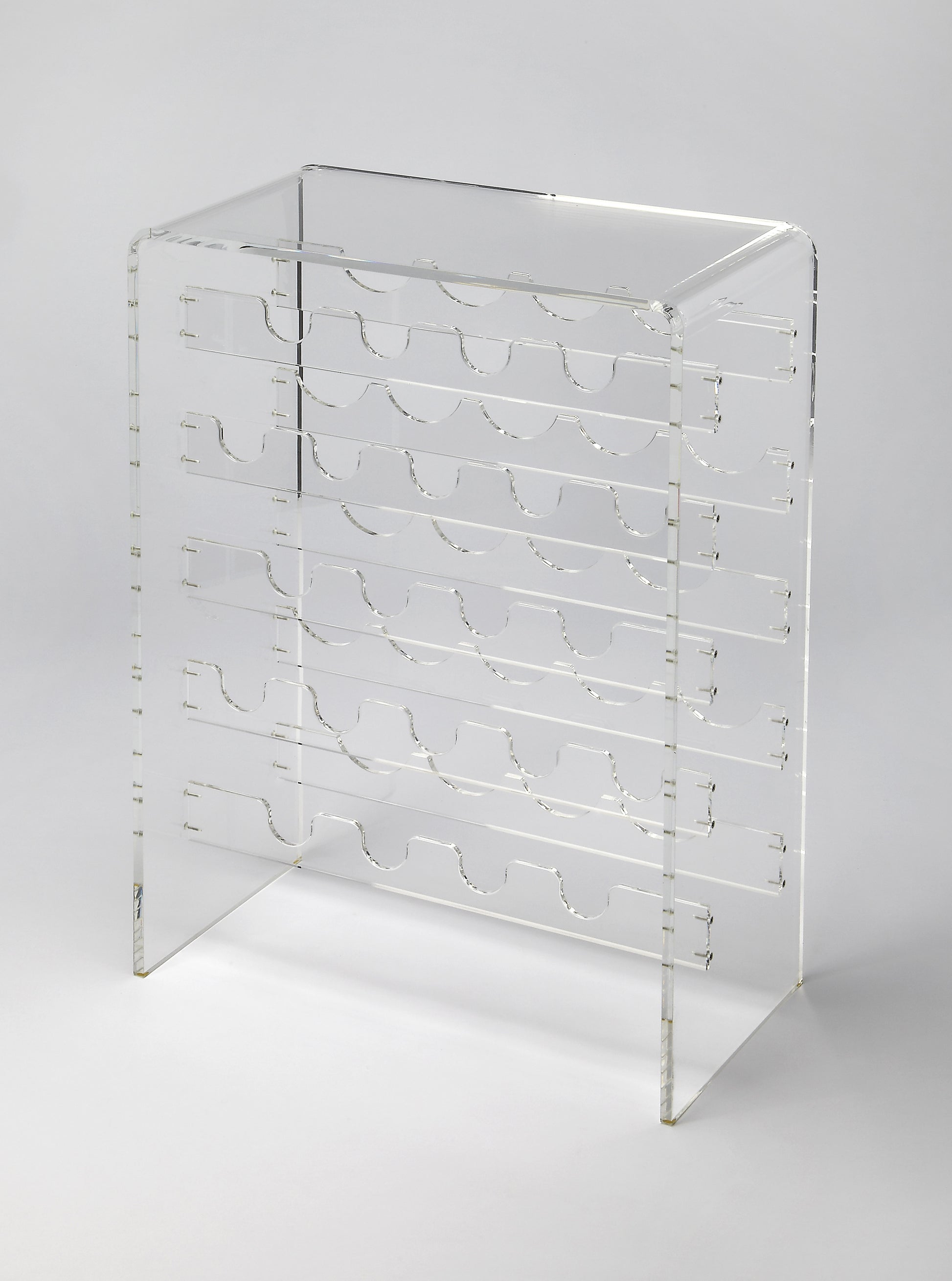 Butler Specialty Company Crystal 24 in. W Rectangular Clear Acrylic 5 Tier 20 Bottle Wine Rack, Clear