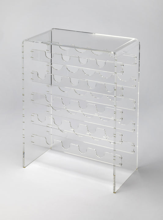 Butler Specialty Company Crystal 24 in. W Rectangular Clear Acrylic 5 Tier 20 Bottle Wine Rack, Clear